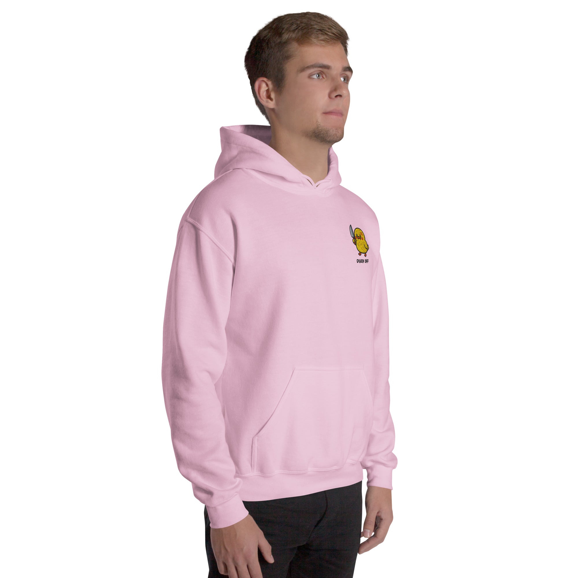 Felpa Ricamata Unisex con Cappuccio – Morbida – Design Duck Off-Biiply