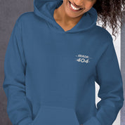 Felpa Ricamata Unisex con Cappuccio – Morbida – Design Error 404-Biiply