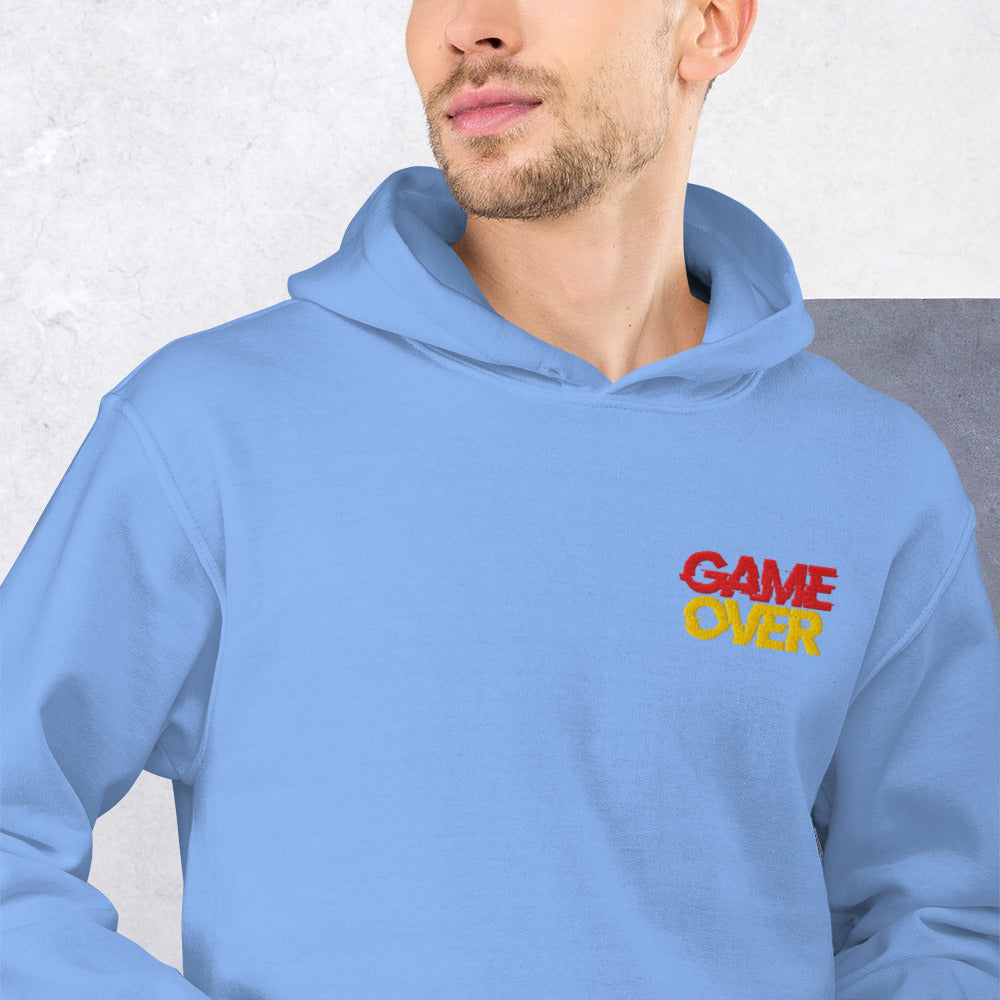 Felpa Ricamata Unisex con Cappuccio – Morbida – Design Game Over-Biiply