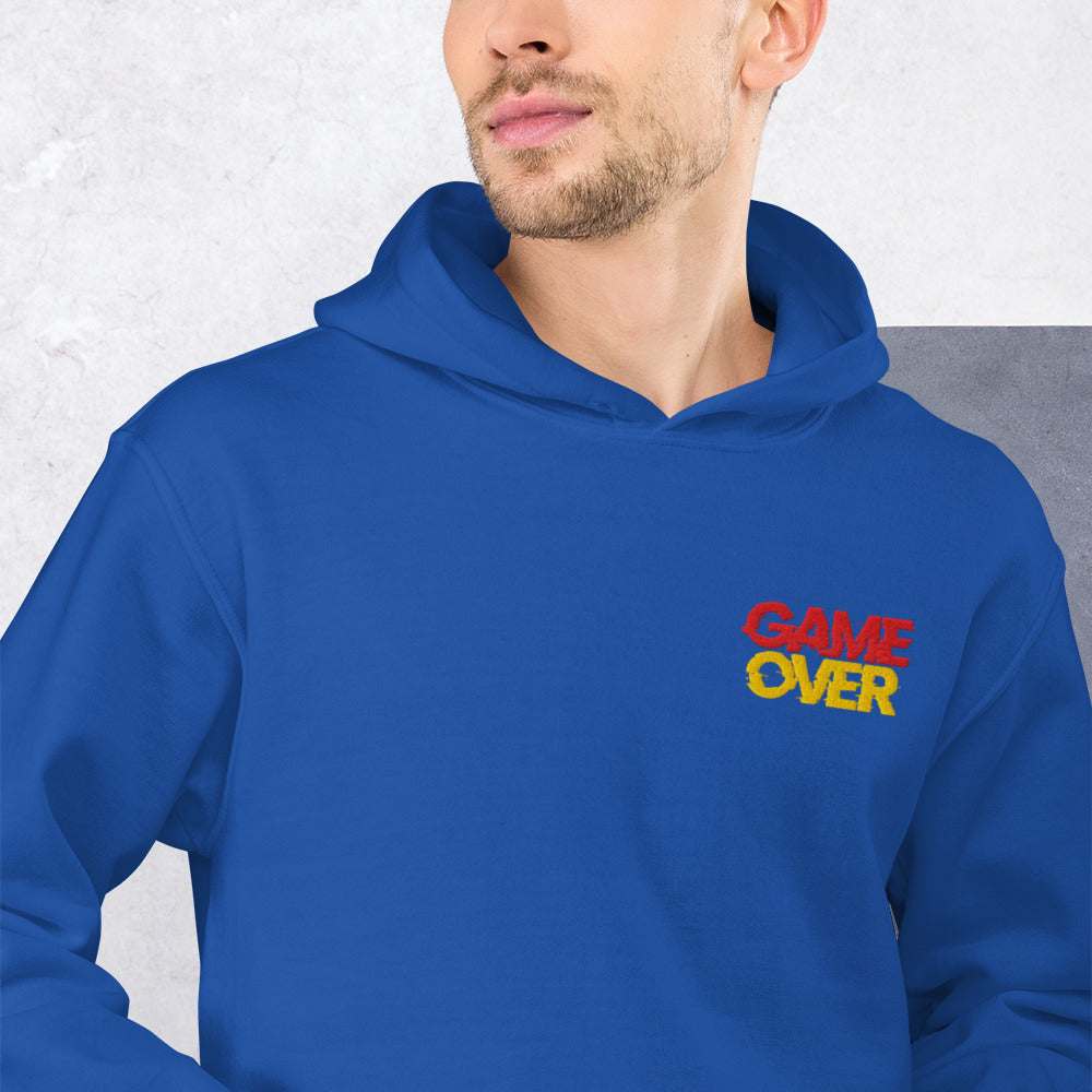 Felpa Ricamata Unisex con Cappuccio – Morbida – Design Game Over-Biiply