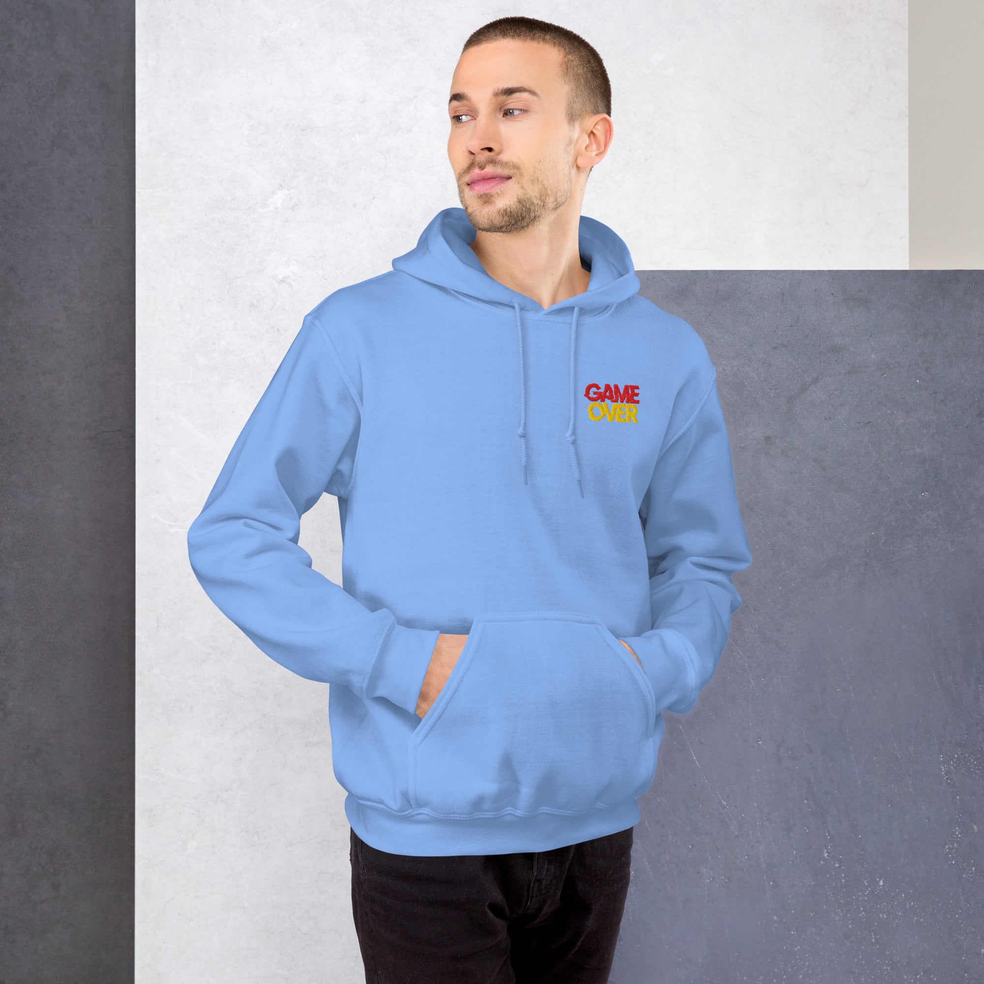 Felpa Ricamata Unisex con Cappuccio – Morbida – Design Game Over-Biiply