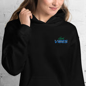 Felpa Ricamata Unisex con Cappuccio – Morbida – Design Good Vibes-Biiply