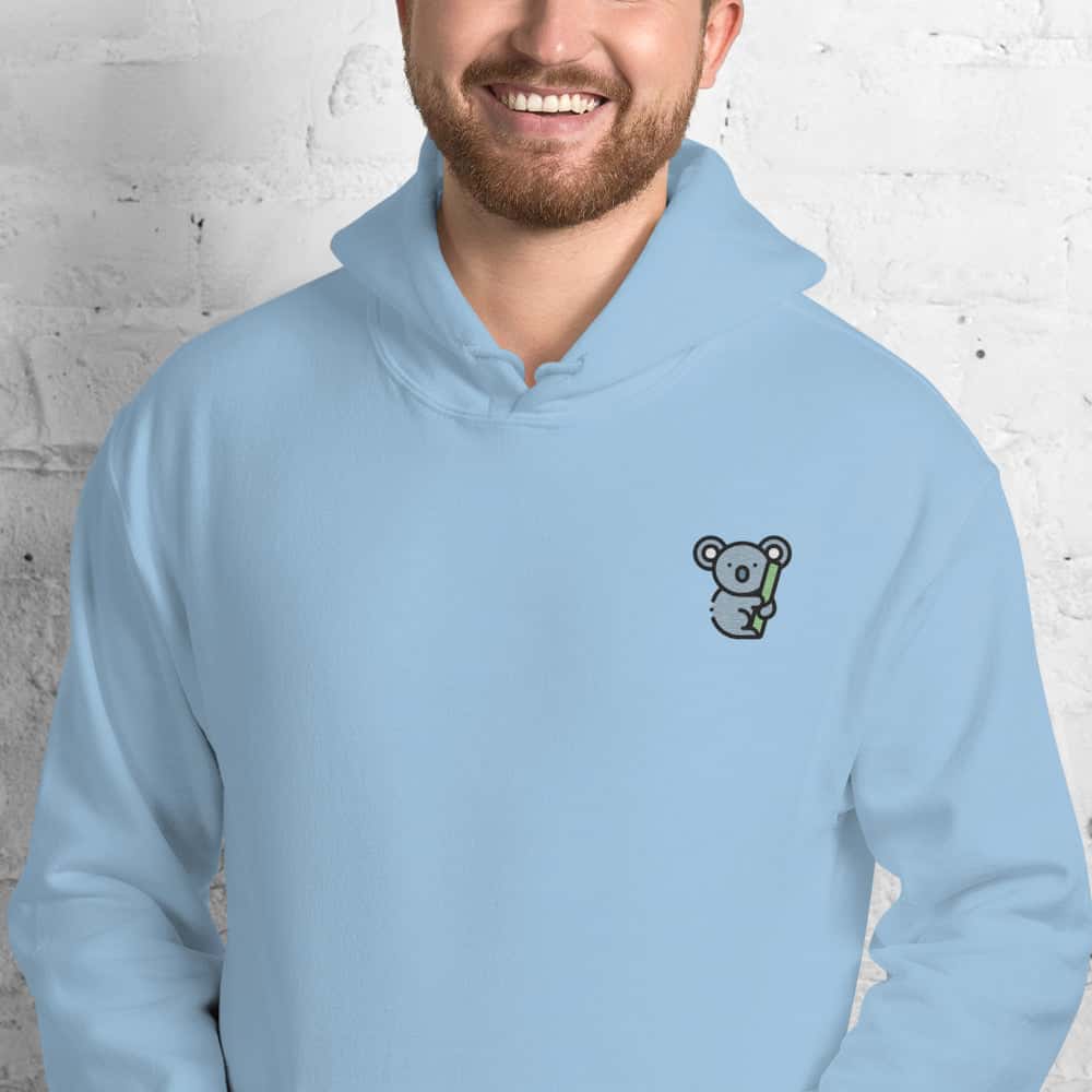 Felpa Ricamata Unisex con Cappuccio – Morbida – Design Koala-Biiply