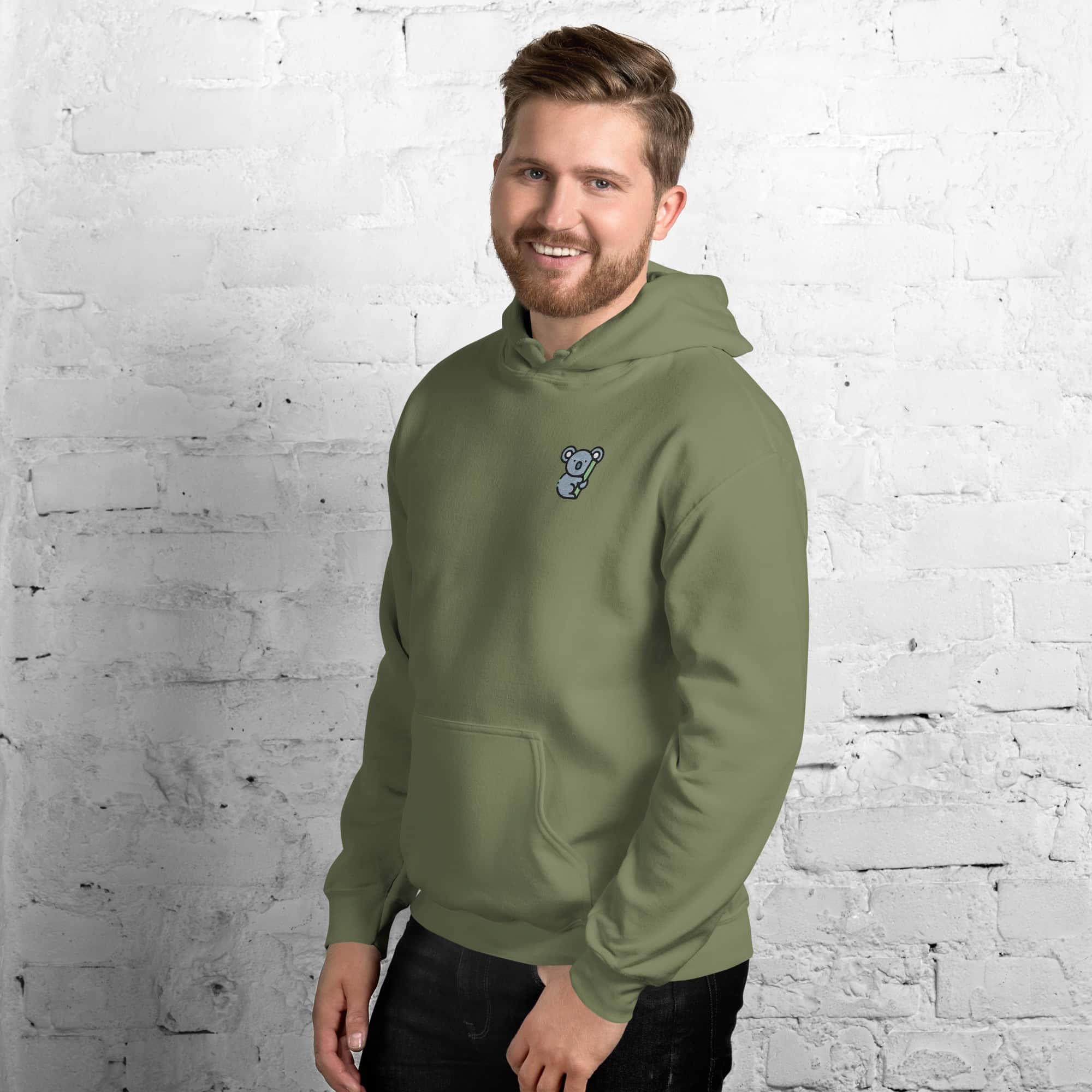 Felpa Ricamata Unisex con Cappuccio – Morbida – Design Koala-Biiply