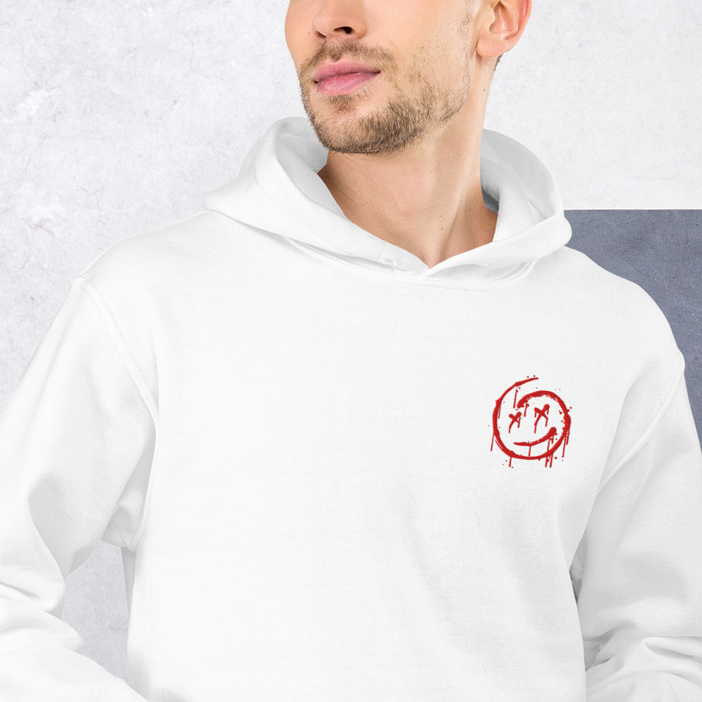 Felpa Ricamata Unisex con Cappuccio – Morbida – Design Melting Face-Biiply
