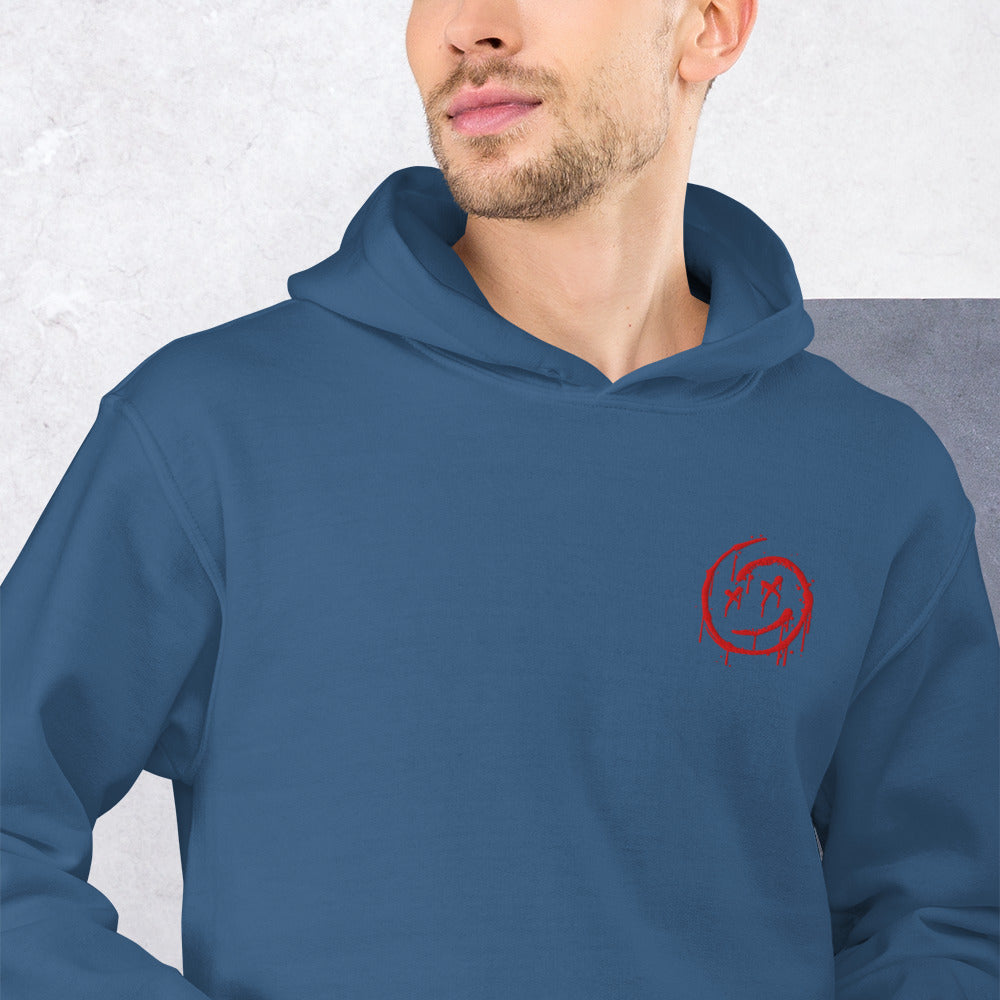Felpa Ricamata Unisex con Cappuccio – Morbida – Design Melting Face-Biiply