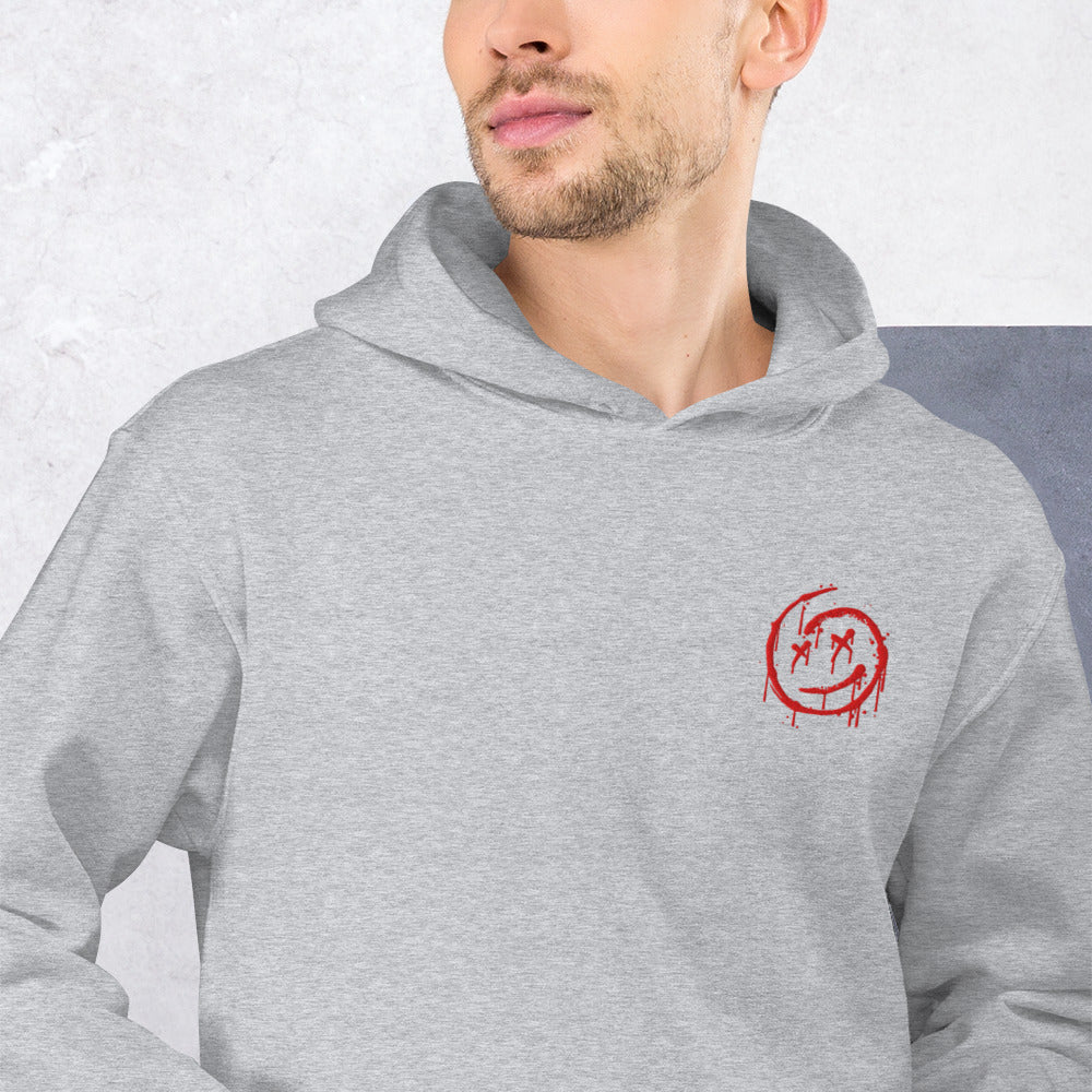 Felpa Ricamata Unisex con Cappuccio – Morbida – Design Melting Face-Biiply