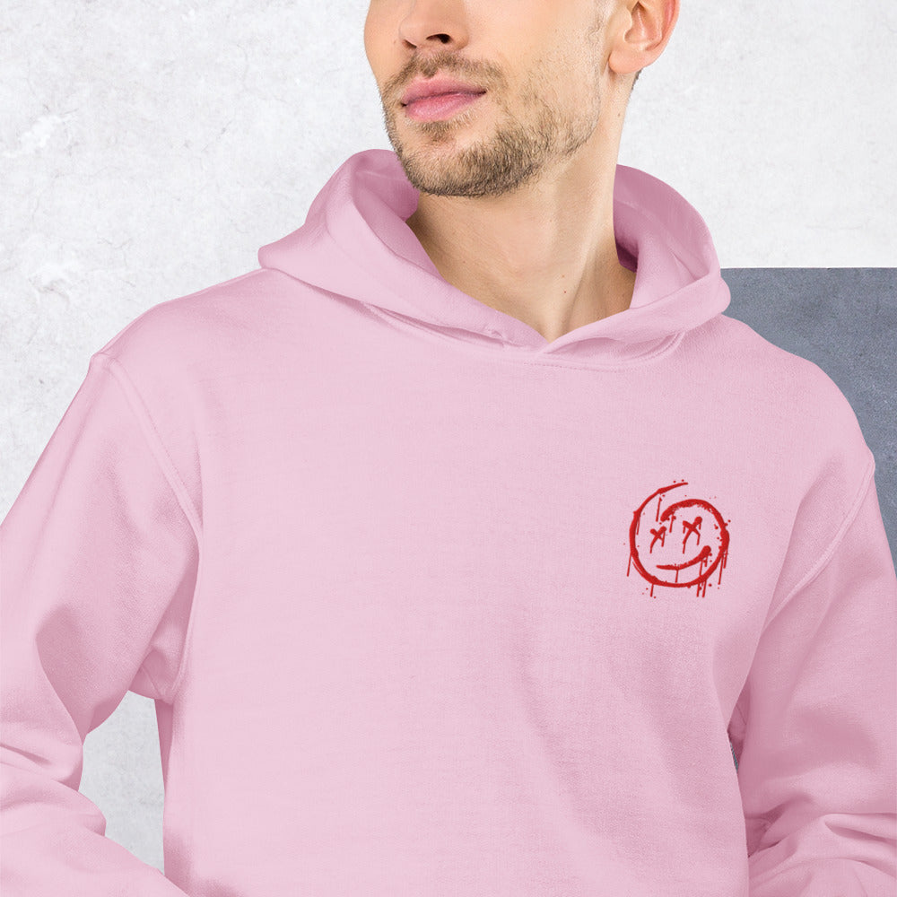 Felpa Ricamata Unisex con Cappuccio – Morbida – Design Melting Face-Biiply
