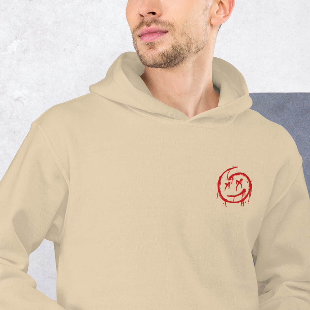 Felpa Ricamata Unisex con Cappuccio – Morbida – Design Melting Face-Biiply