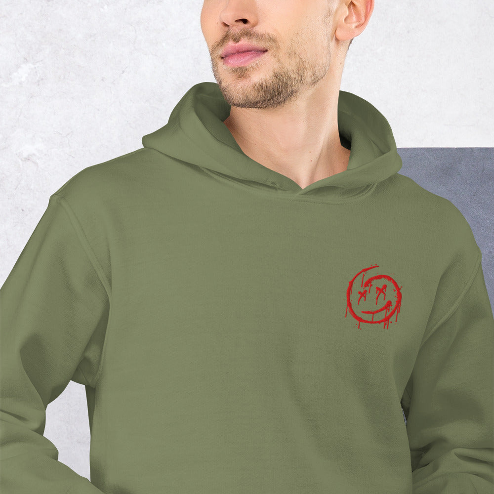 Felpa Ricamata Unisex con Cappuccio – Morbida – Design Melting Face-Biiply