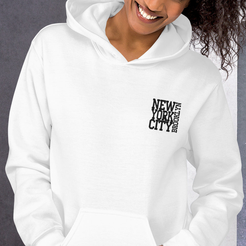 Felpa Ricamata Unisex con Cappuccio – Morbida – Design New York City-Biiply