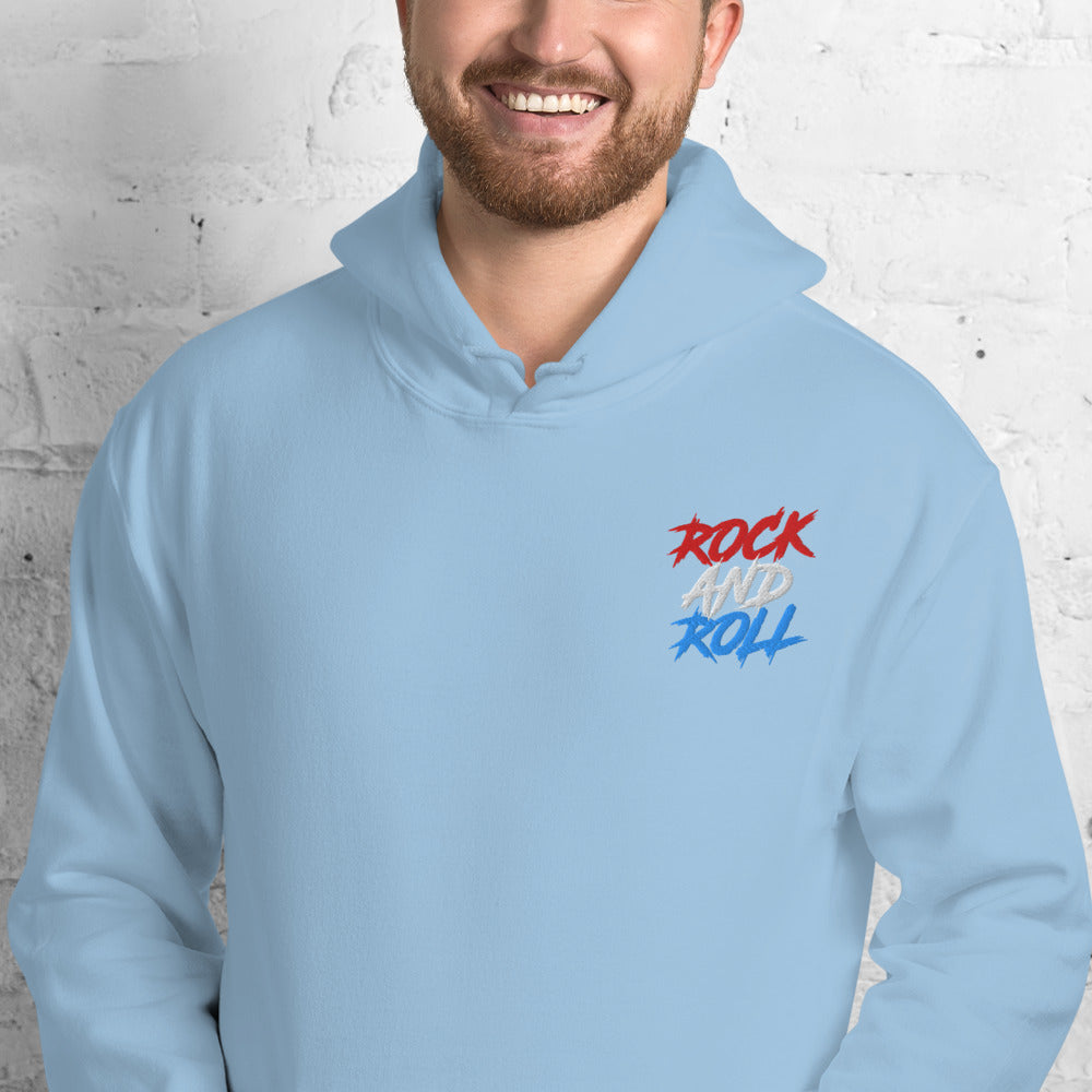 Felpa Ricamata Unisex con Cappuccio – Morbida – Design Rock And Roll-Biiply