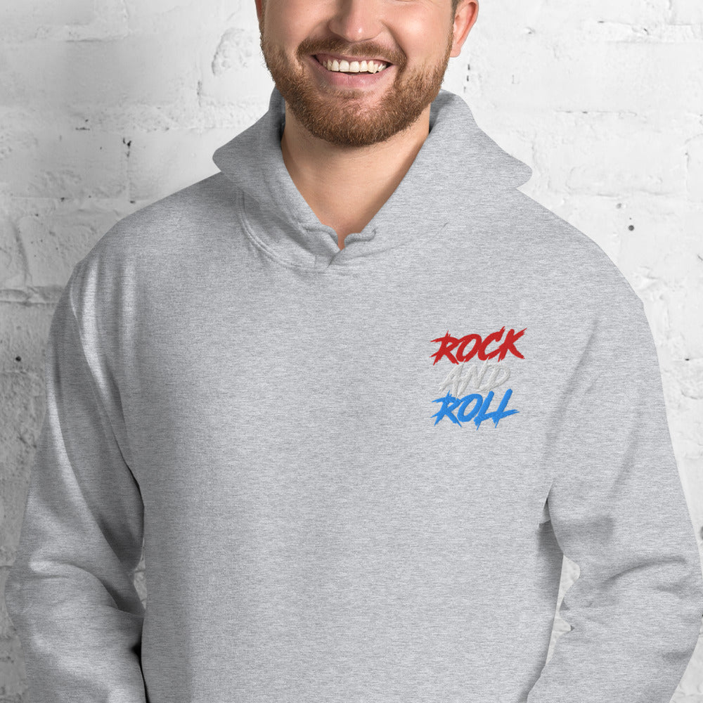 Felpa Ricamata Unisex con Cappuccio – Morbida – Design Rock And Roll-Biiply