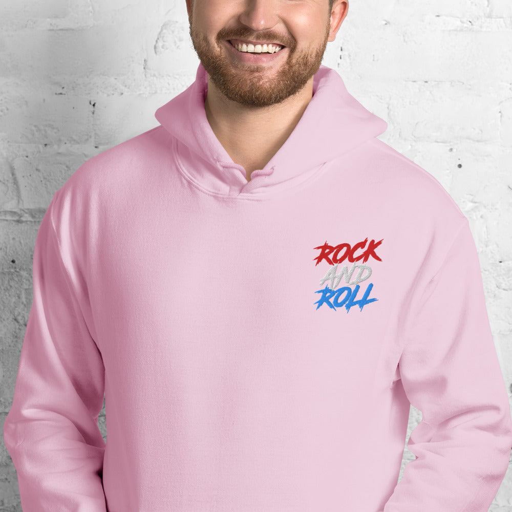 Felpa Ricamata Unisex con Cappuccio – Morbida – Design Rock And Roll-Biiply