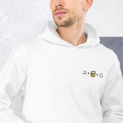 Felpa Ricamata Unisex con Cappuccio – Morbida – Design Sad Smile + Bear = Happy Smile-Biiply