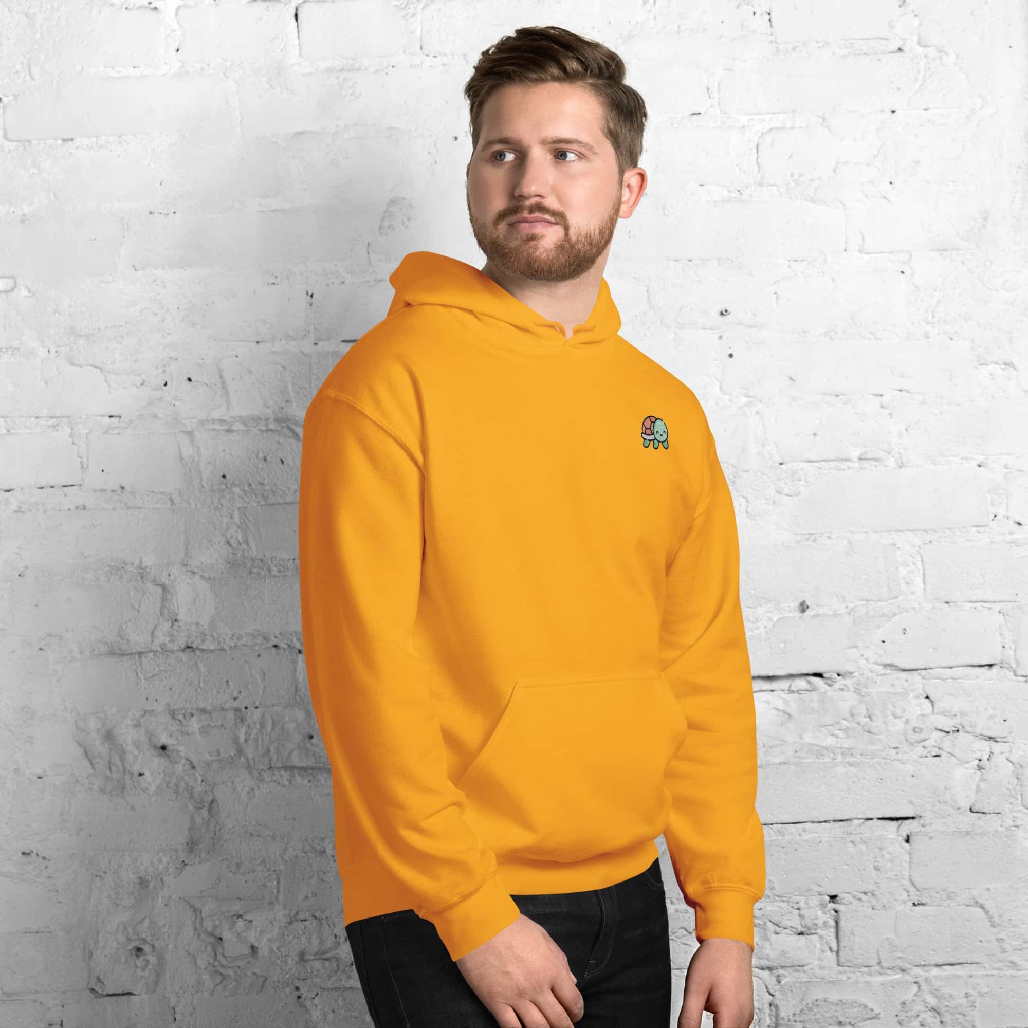Felpa Ricamata Unisex con Cappuccio – Morbida – Design Tartarughina-Biiply