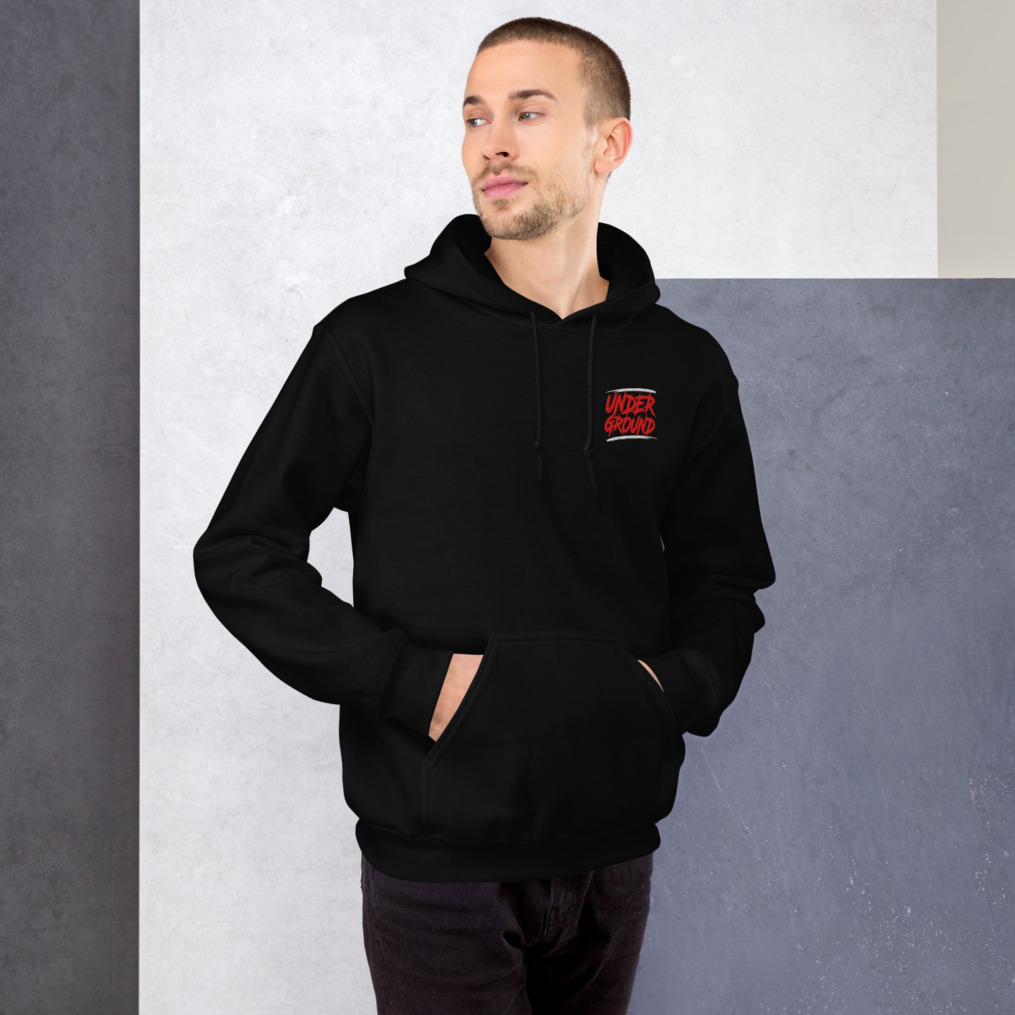 Felpa Ricamata Unisex con Cappuccio – Morbida – Design Under Ground-Biiply
