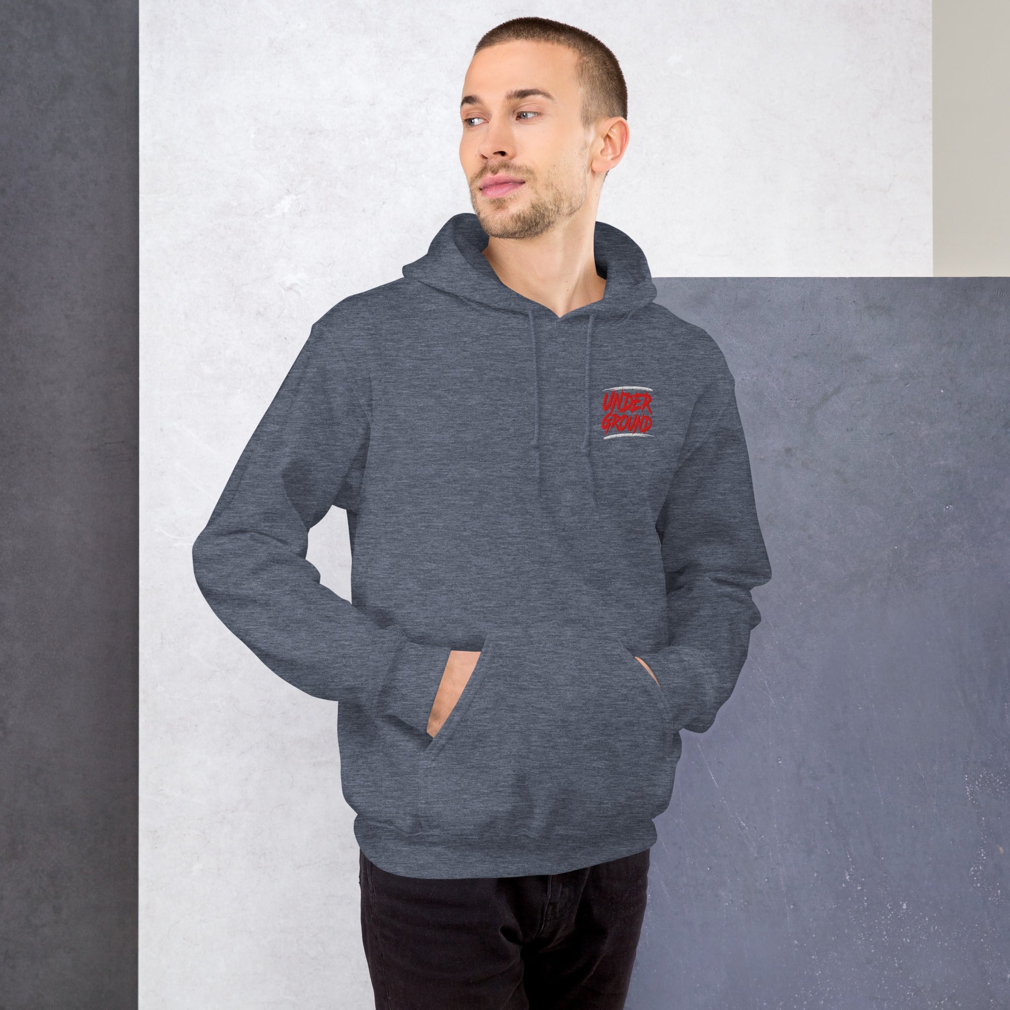 Felpa Ricamata Unisex con Cappuccio – Morbida – Design Under Ground-Biiply