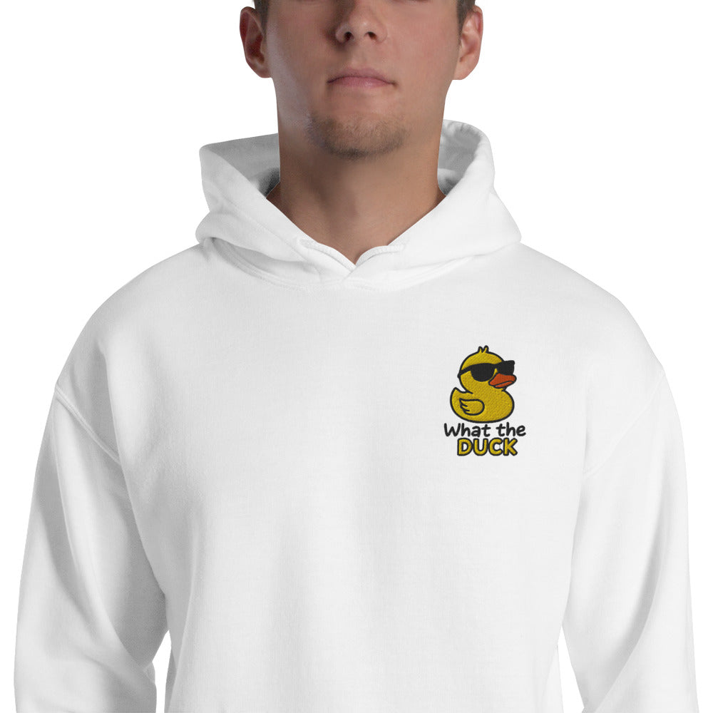 Felpa Ricamata Unisex con Cappuccio – Morbida – Design What Duck-Biiply