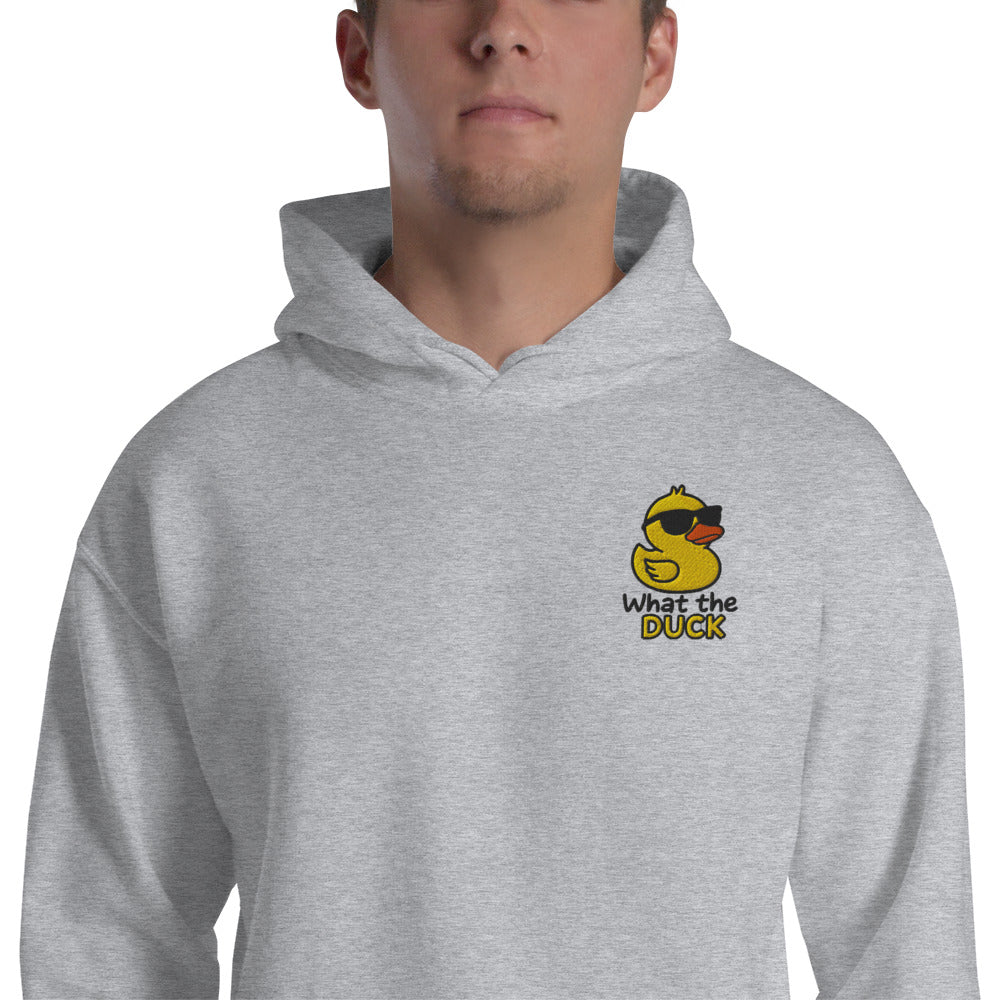 Felpa Ricamata Unisex con Cappuccio – Morbida – Design What Duck-Biiply