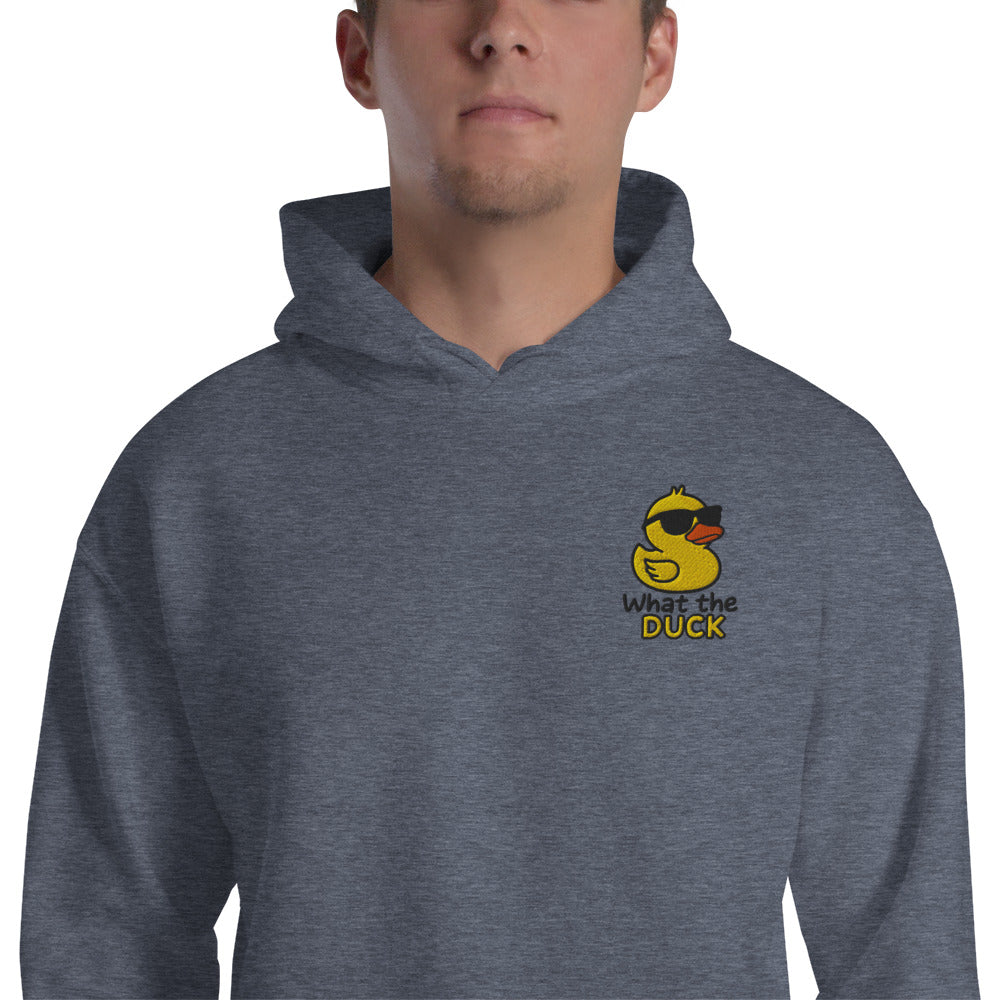 Felpa Ricamata Unisex con Cappuccio – Morbida – Design What Duck-Biiply