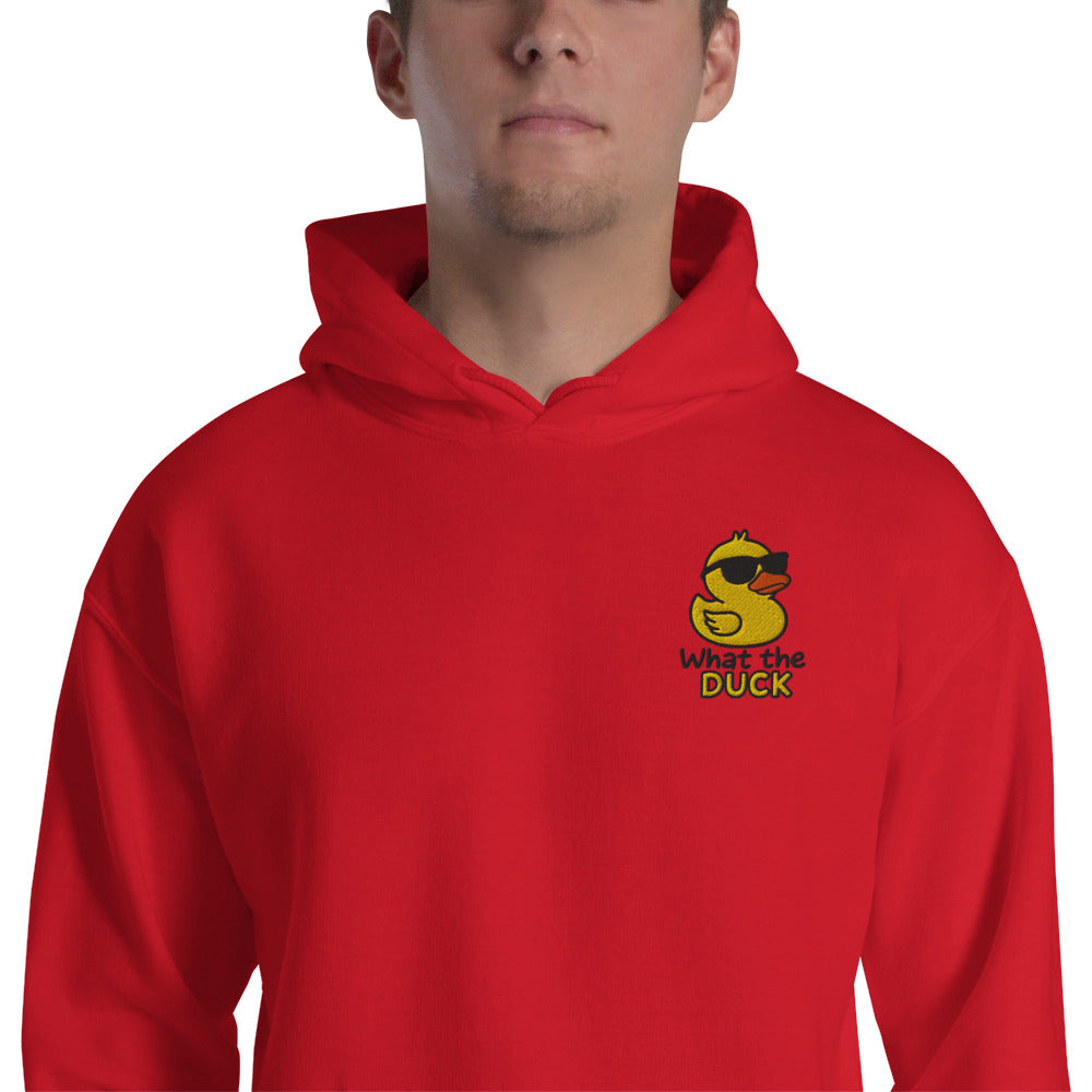 Felpa Ricamata Unisex con Cappuccio – Morbida – Design What Duck-Biiply