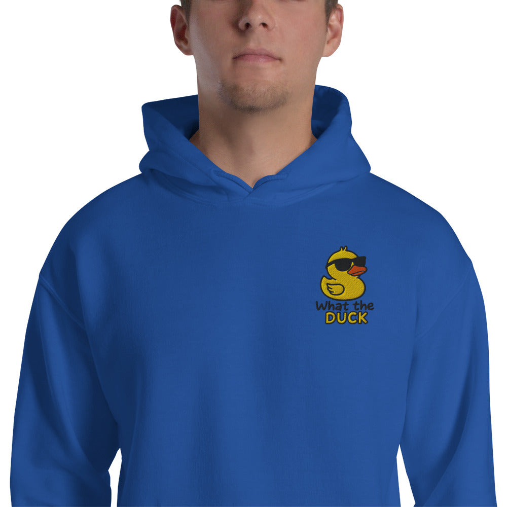 Felpa Ricamata Unisex con Cappuccio – Morbida – Design What Duck-Biiply