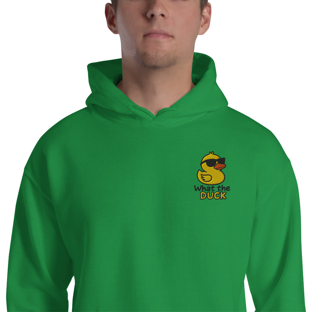 Felpa Ricamata Unisex con Cappuccio – Morbida – Design What Duck-Biiply