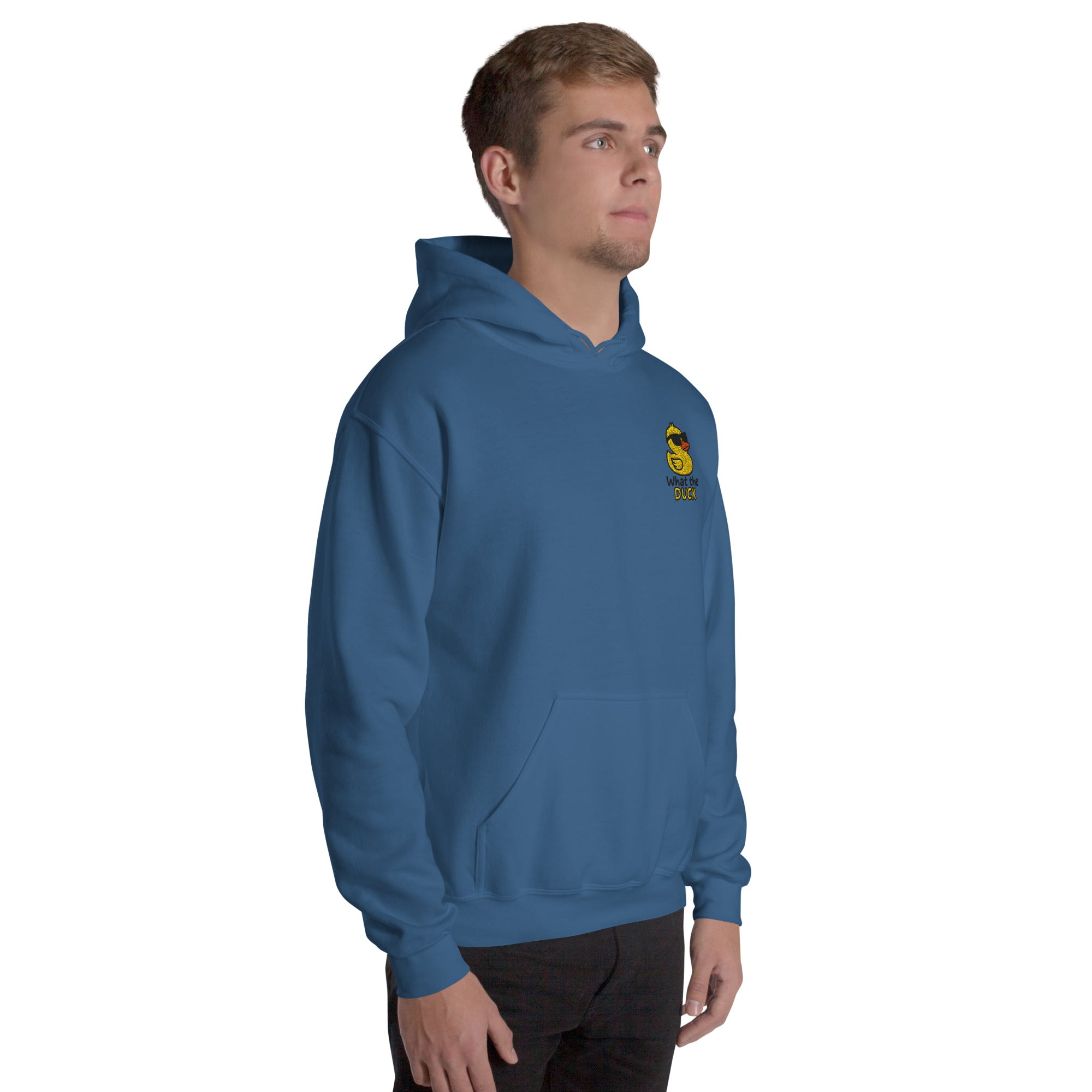 Felpa Ricamata Unisex con Cappuccio – Morbida – Design What Duck-Biiply