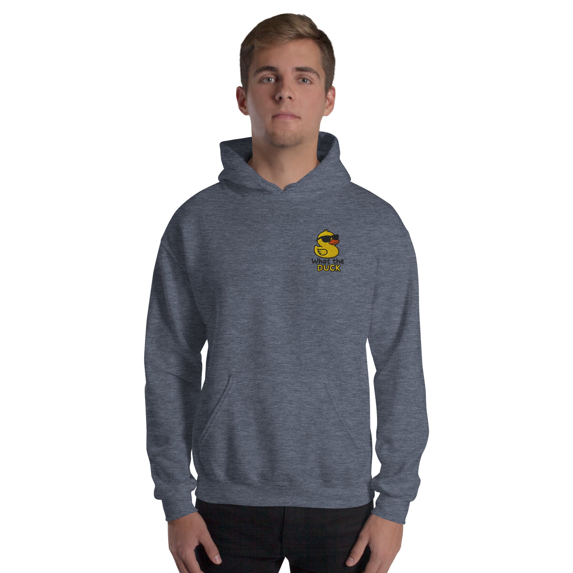 Felpa Ricamata Unisex con Cappuccio – Morbida – Design What Duck-Biiply