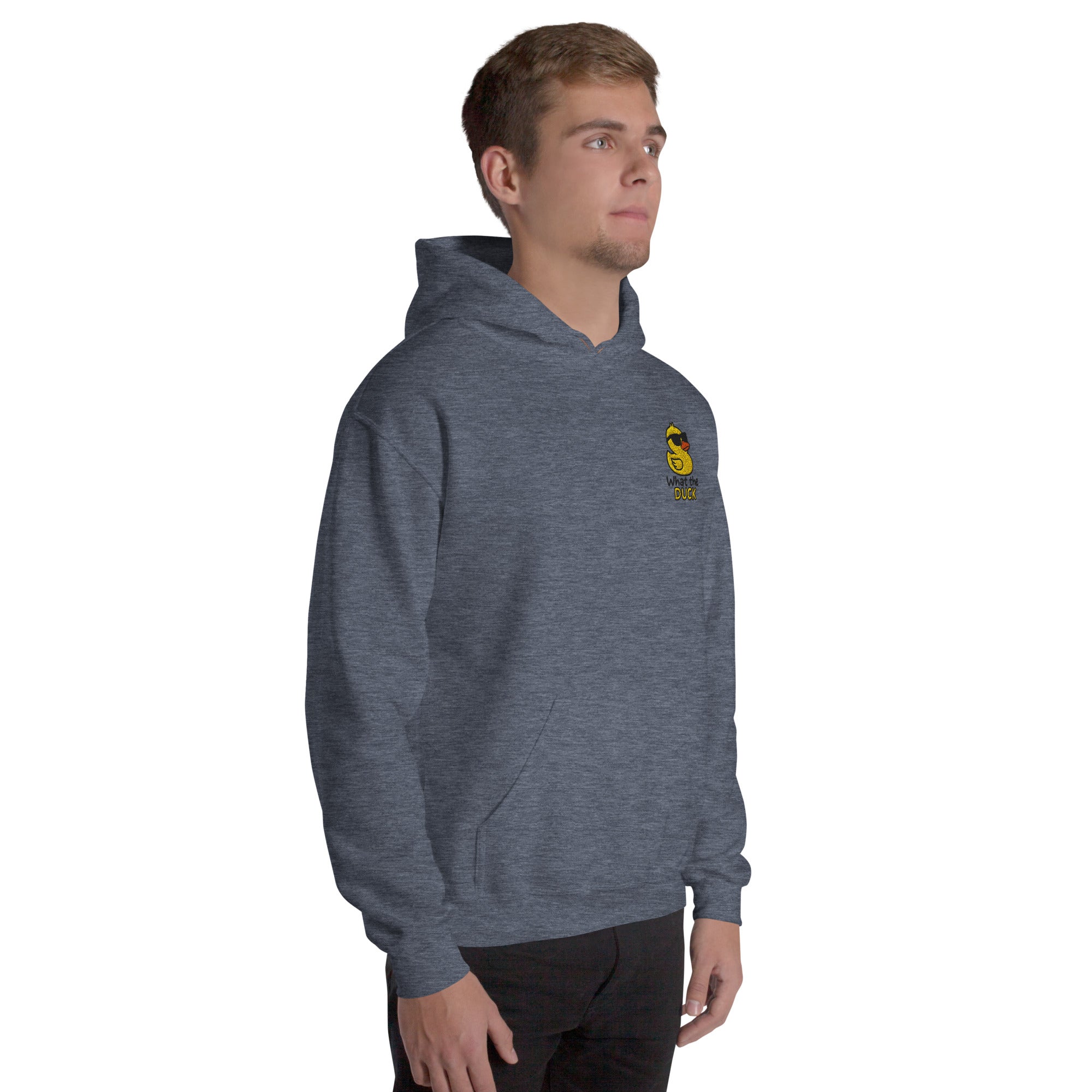 Felpa Ricamata Unisex con Cappuccio – Morbida – Design What Duck-Biiply