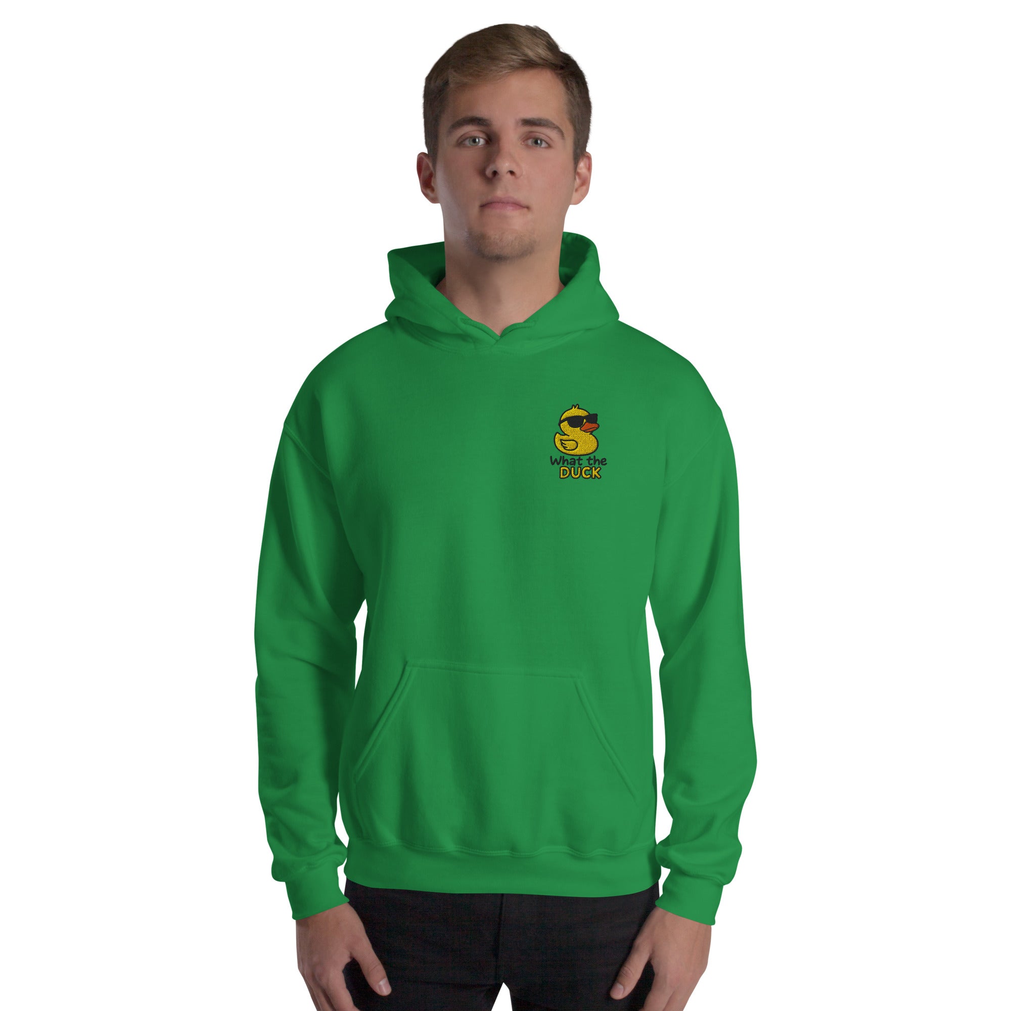 Felpa Ricamata Unisex con Cappuccio – Morbida – Design What Duck-Biiply
