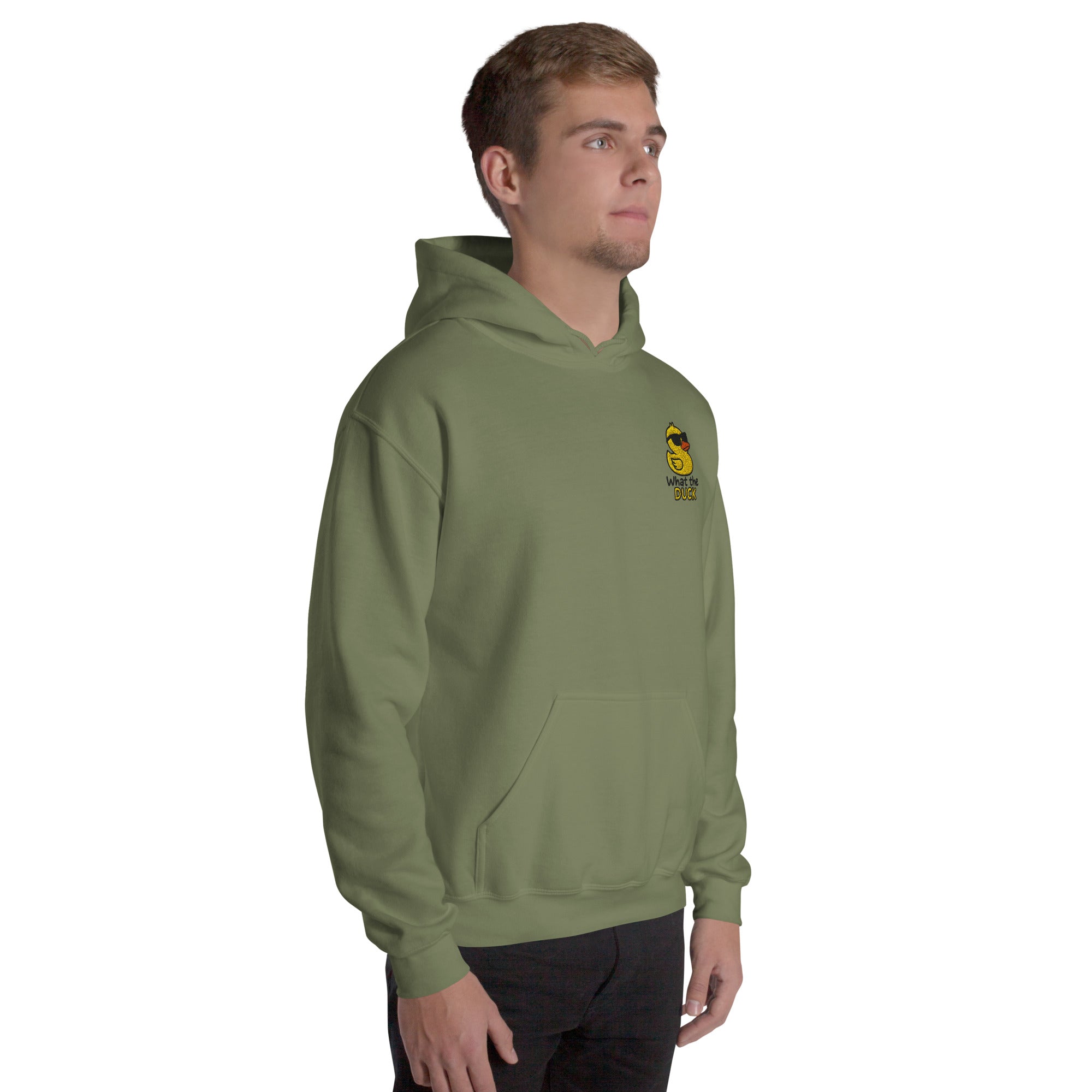 Felpa Ricamata Unisex con Cappuccio – Morbida – Design What Duck-Biiply