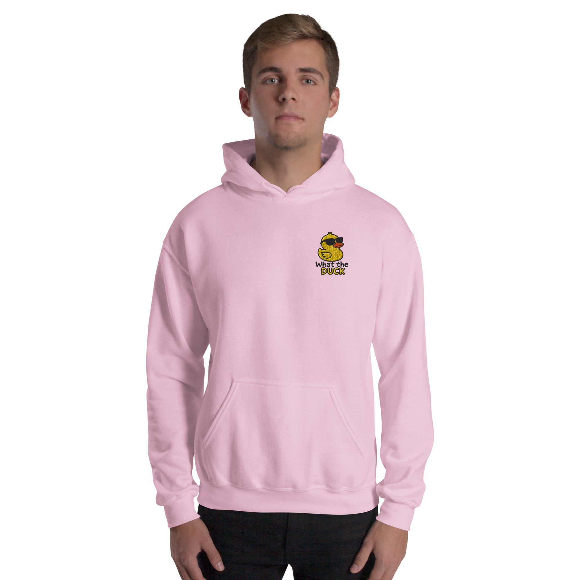 Felpa Ricamata Unisex con Cappuccio – Morbida – Design What Duck-Biiply