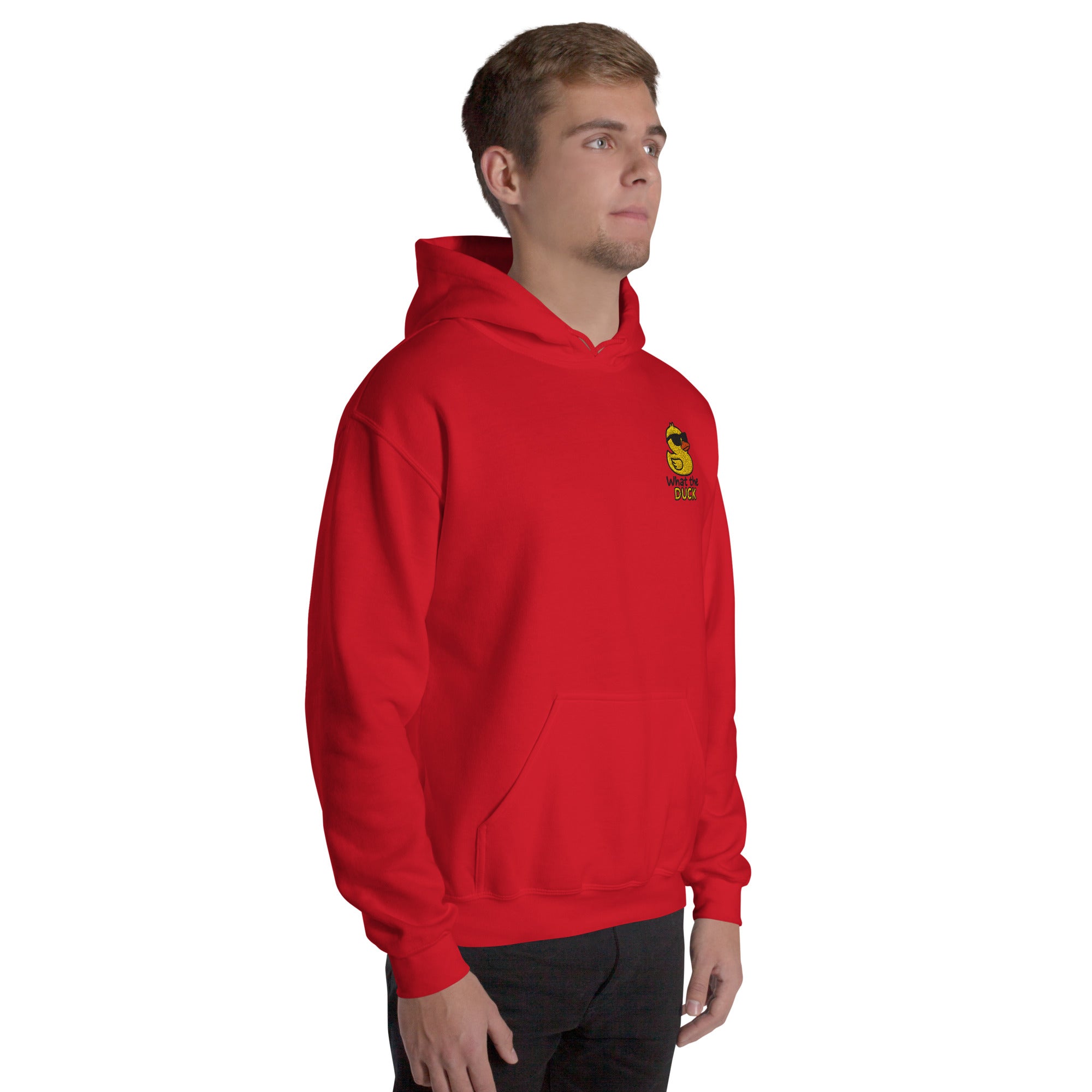Felpa Ricamata Unisex con Cappuccio – Morbida – Design What Duck-Biiply