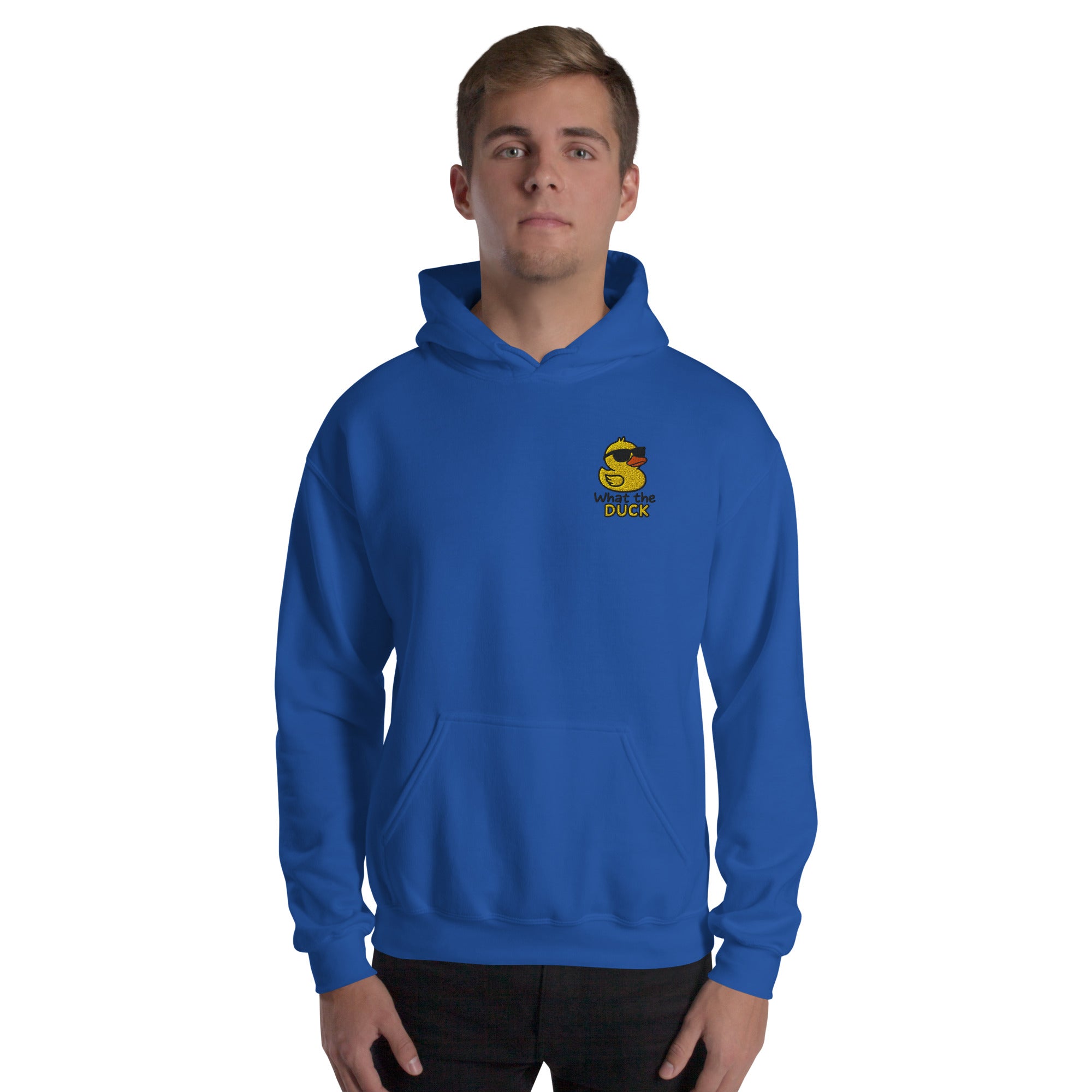 Felpa Ricamata Unisex con Cappuccio – Morbida – Design What Duck-Biiply