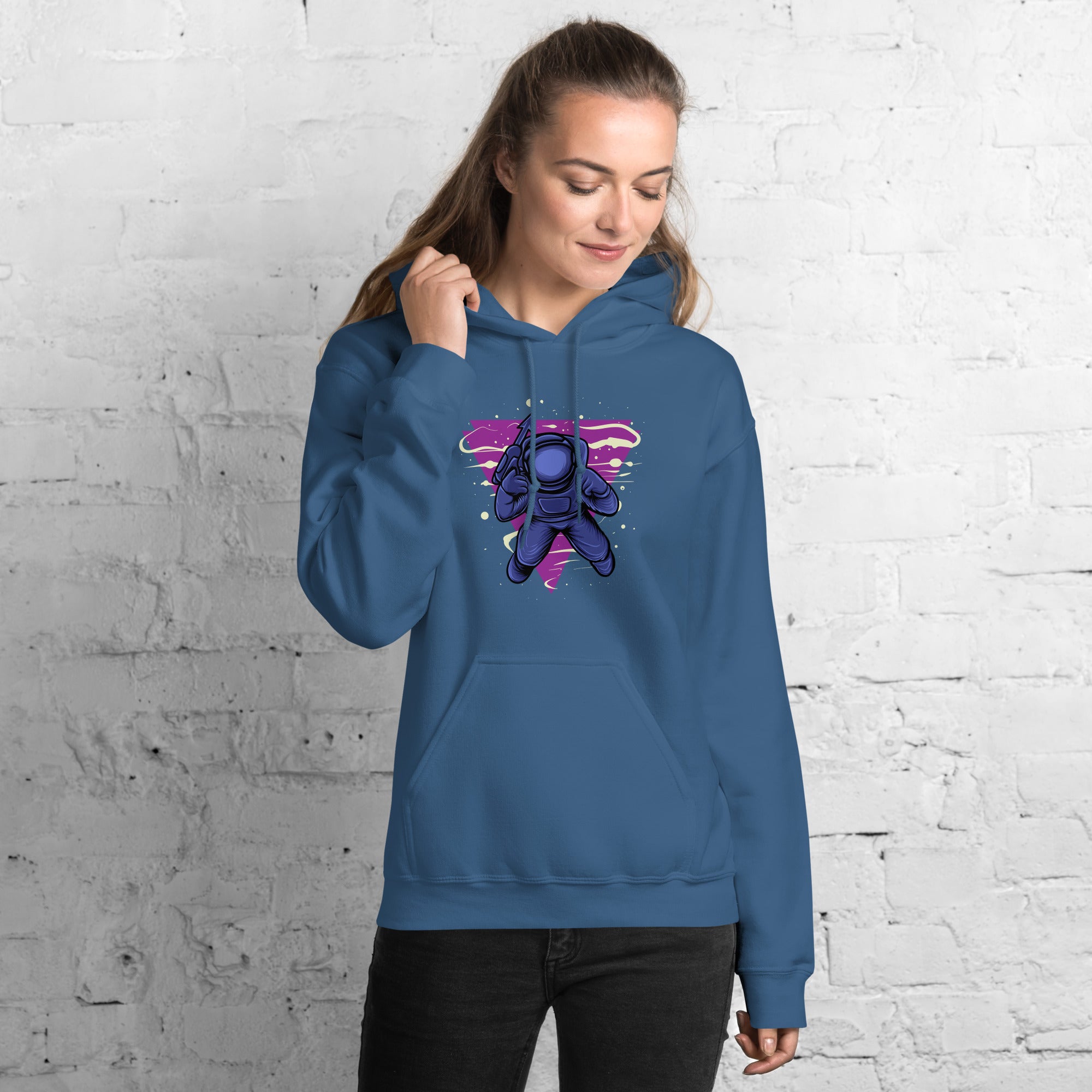 Felpa Stampata Unisex con Cappuccio – Morbida – Design Astro Sub-Biiply