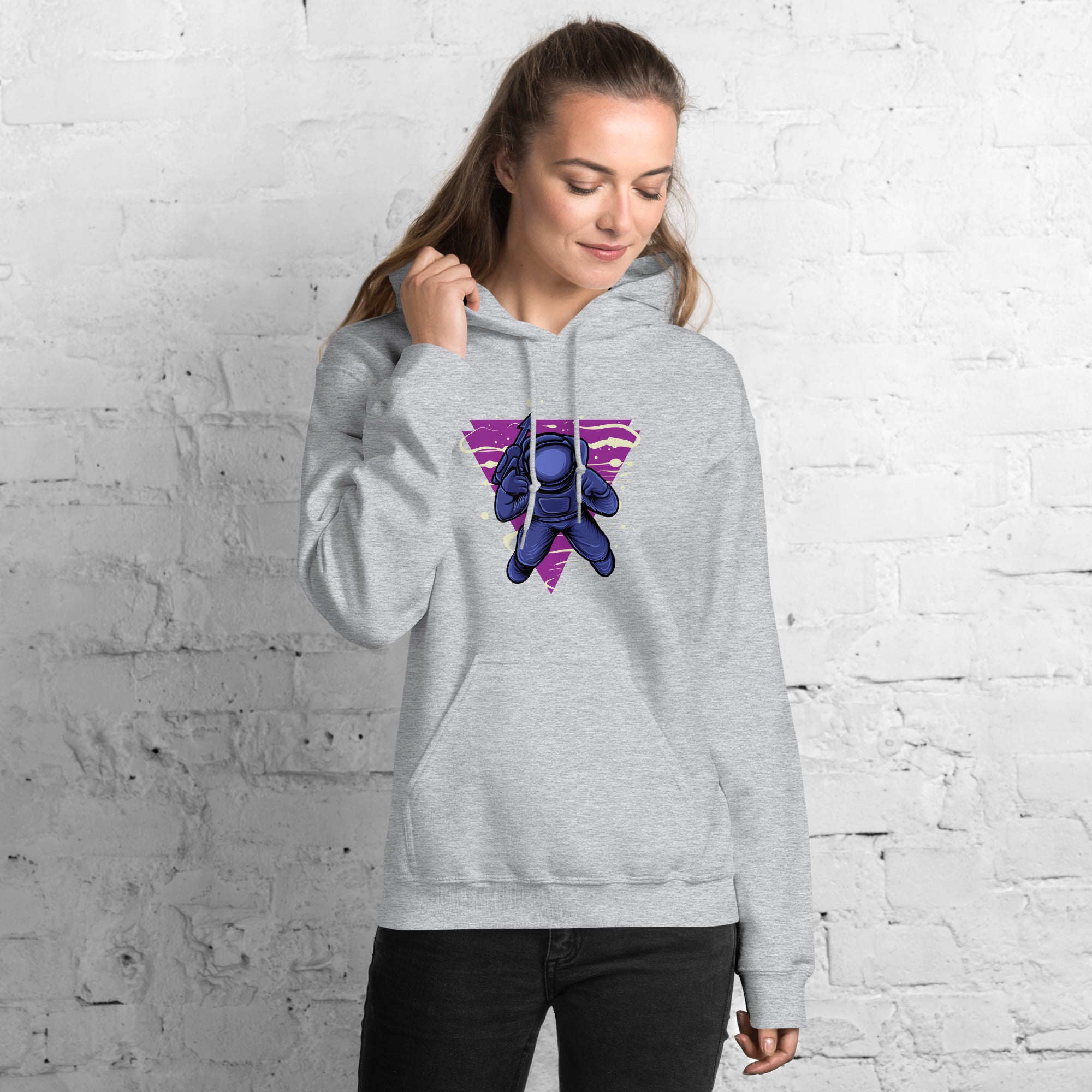 Felpa Stampata Unisex con Cappuccio – Morbida – Design Astro Sub-Biiply