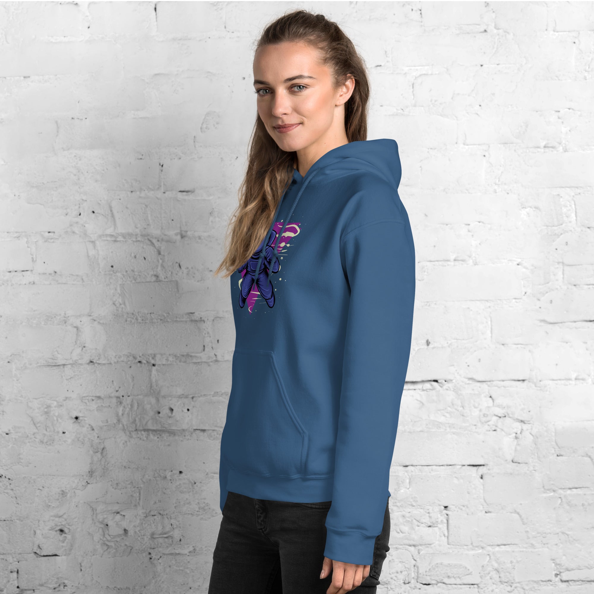 Felpa Stampata Unisex con Cappuccio – Morbida – Design Astro Sub-Biiply