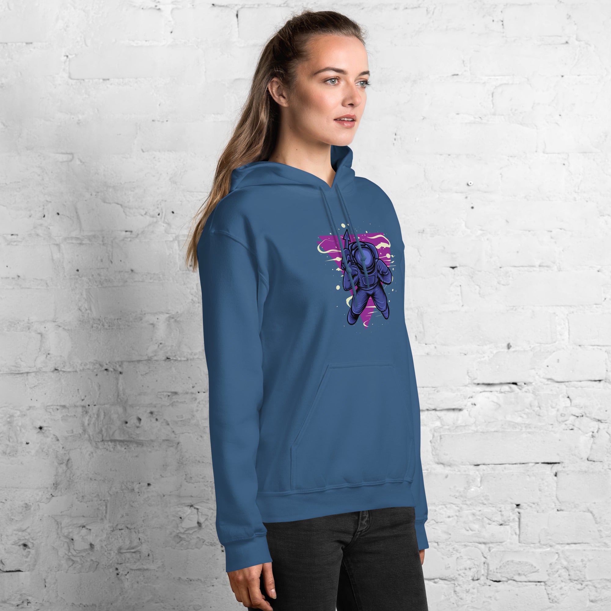 Felpa Stampata Unisex con Cappuccio – Morbida – Design Astro Sub-Biiply