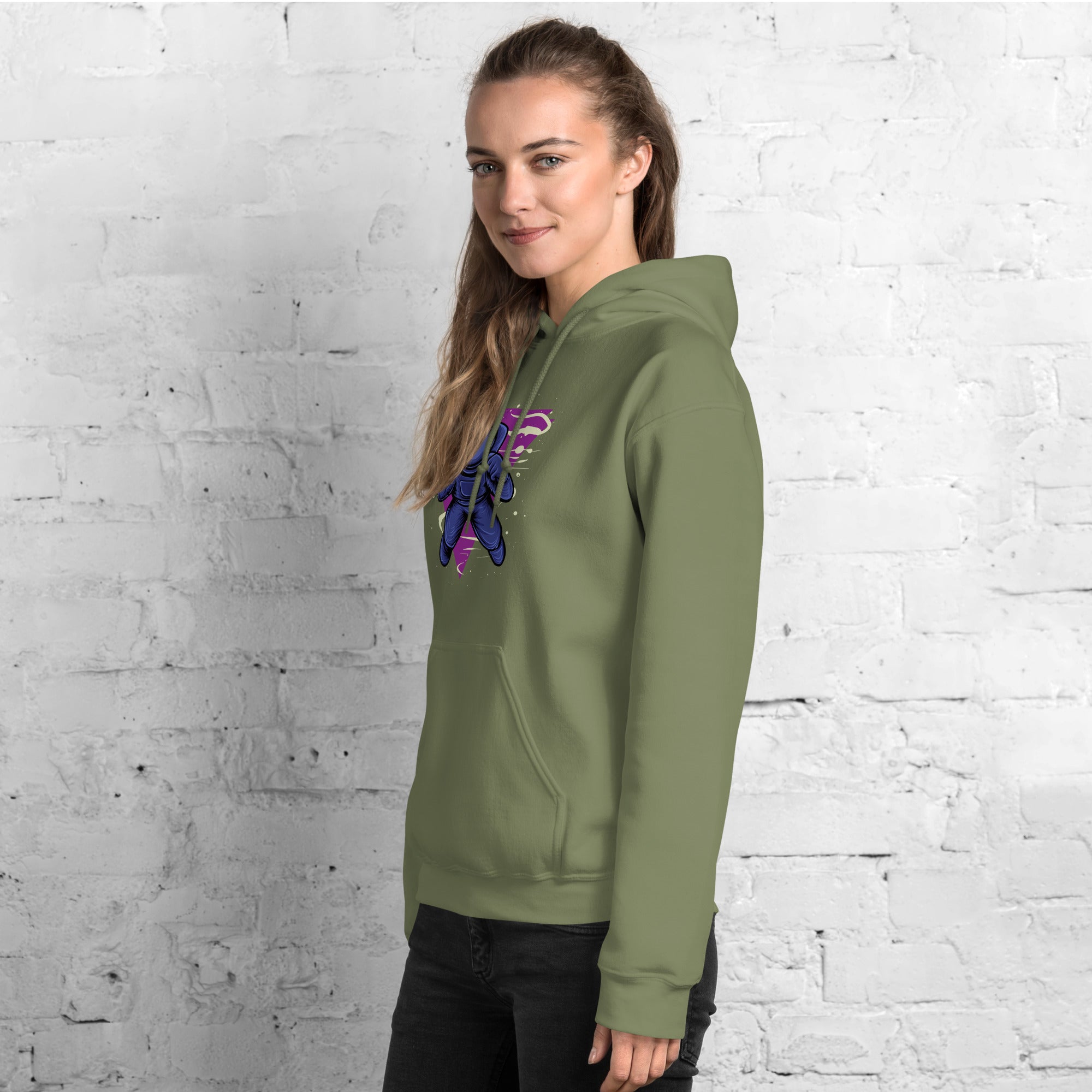 Felpa Stampata Unisex con Cappuccio – Morbida – Design Astro Sub-Biiply
