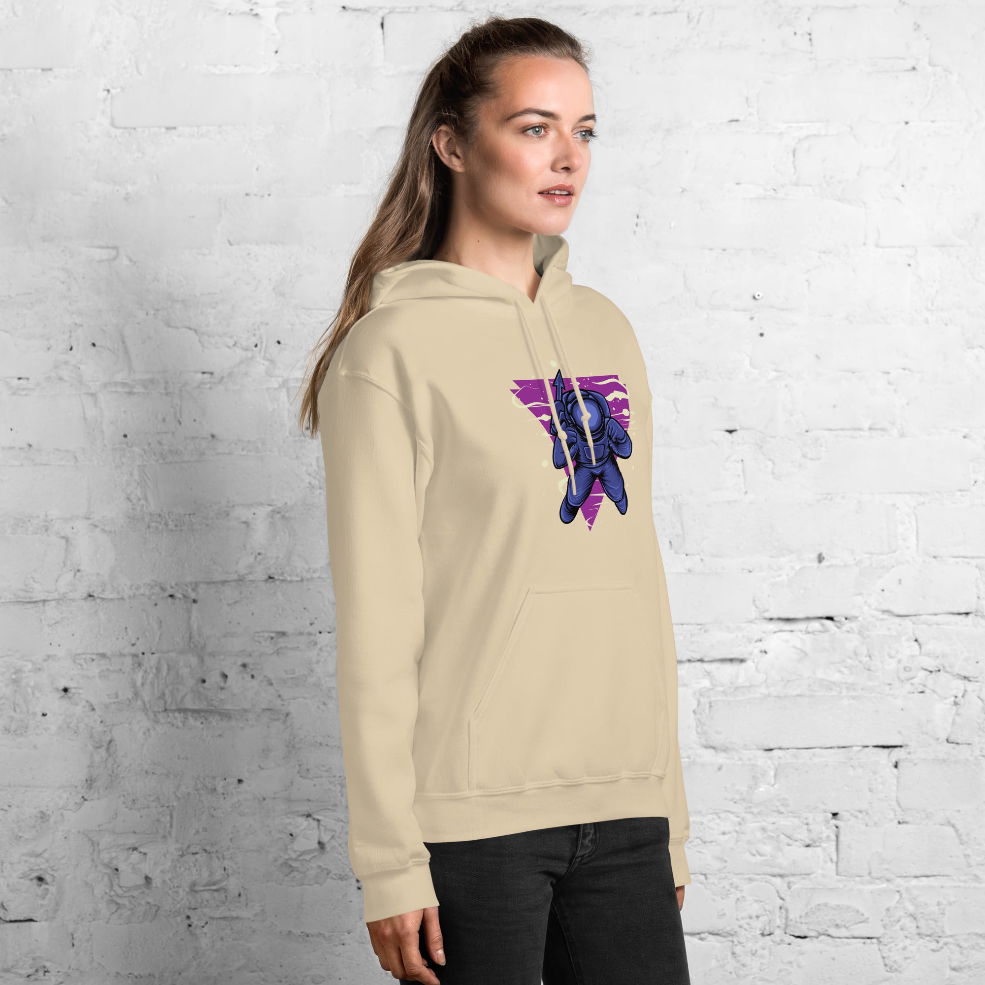 Felpa Stampata Unisex con Cappuccio – Morbida – Design Astro Sub-Biiply