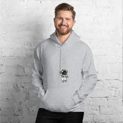 Felpa Stampata Unisex con Cappuccio – Morbida – Design Astronauta Appeso-Biiply