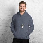 Felpa Stampata Unisex con Cappuccio – Morbida – Design Astronauta Appeso-Biiply