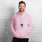 Felpa Stampata Unisex con Cappuccio – Morbida – Design Astronauta Appeso-Biiply