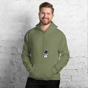 Felpa Stampata Unisex con Cappuccio – Morbida – Design Astronauta Appeso-Biiply