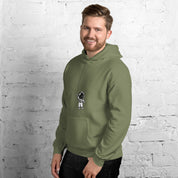Felpa Stampata Unisex con Cappuccio – Morbida – Design Astronauta Appeso-Biiply