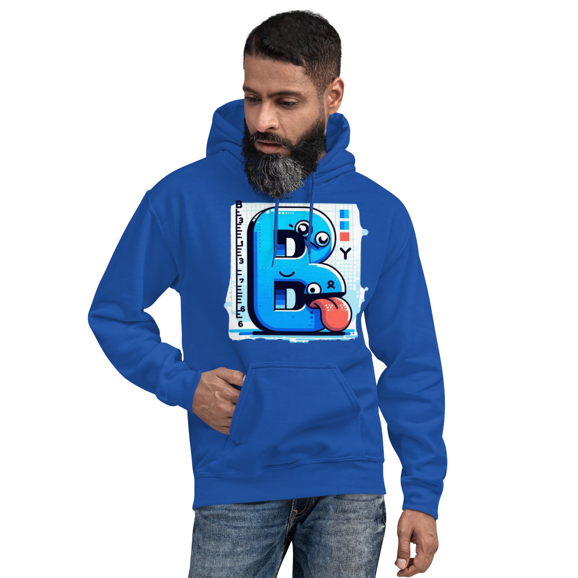 Felpa Stampata Unisex con Cappuccio – Morbida – Design B Animata Linguaccia-Biiply