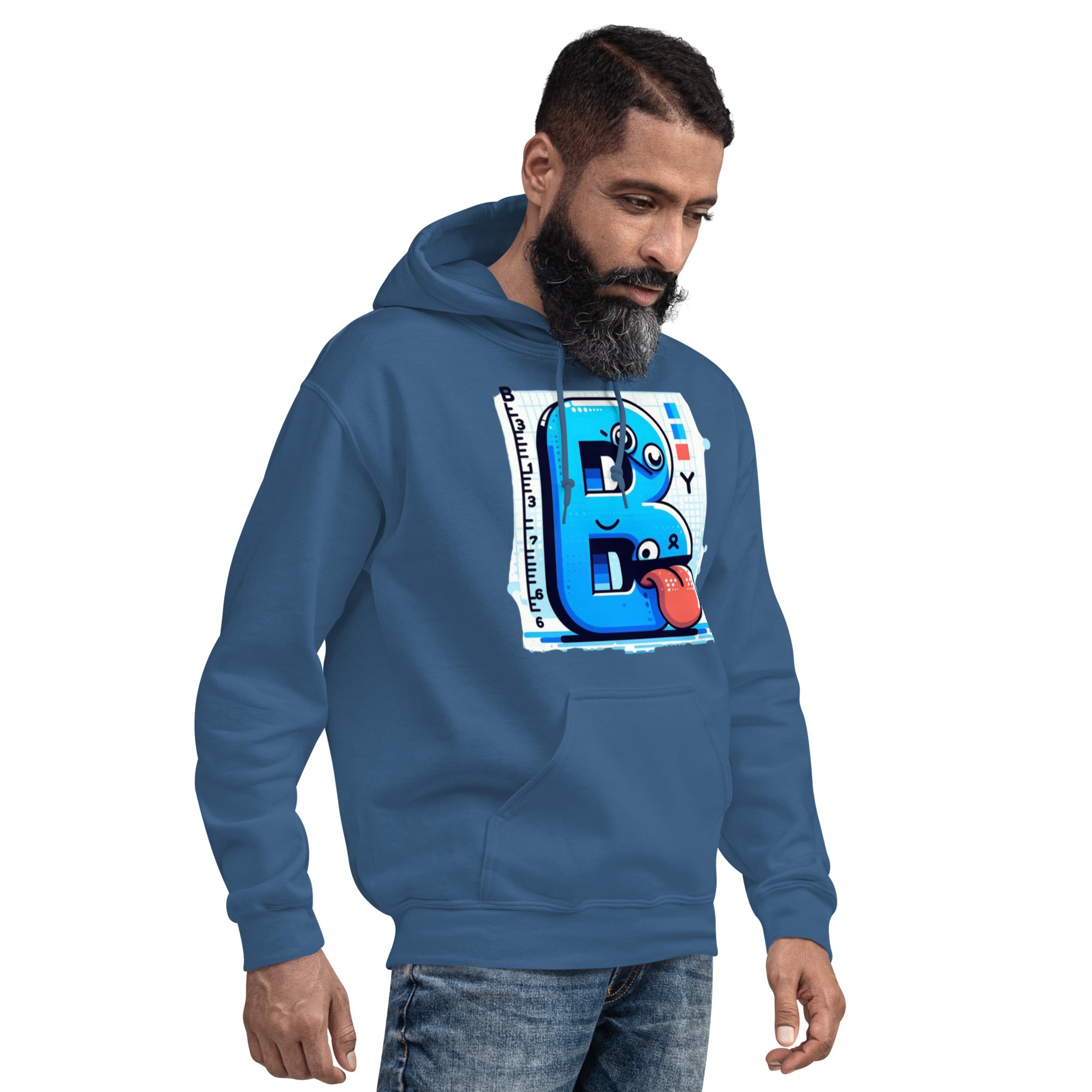 Felpa Stampata Unisex con Cappuccio – Morbida – Design B Animata Linguaccia-Biiply