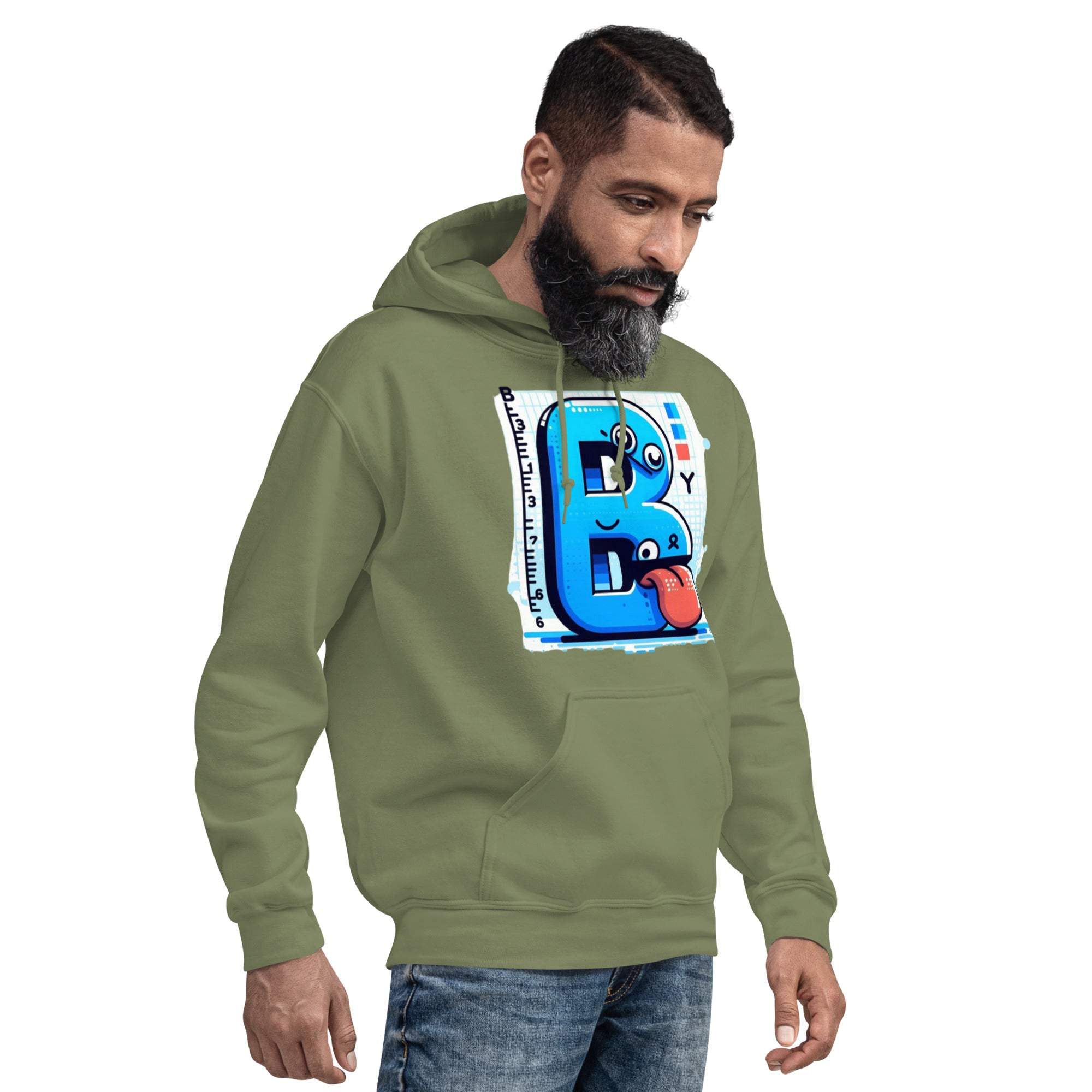 Felpa Stampata Unisex con Cappuccio – Morbida – Design B Animata Linguaccia-Biiply